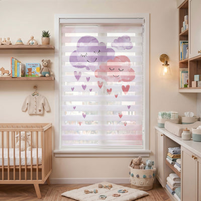 Pembe Bulutlar Bebek Odası Zebra Stor Perde