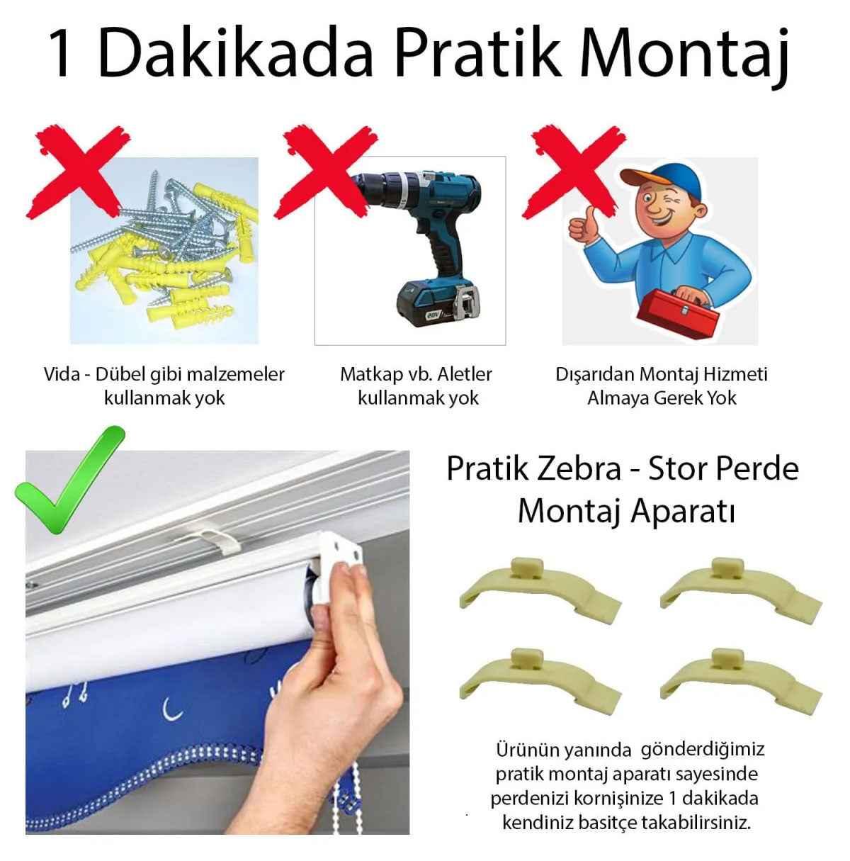 Sarı Kırmızı Aslan Baskılı Zebra Perde - Gece Gündüz Kullanım - Çocuk Odası Perdesi - AD HOME Tekstil