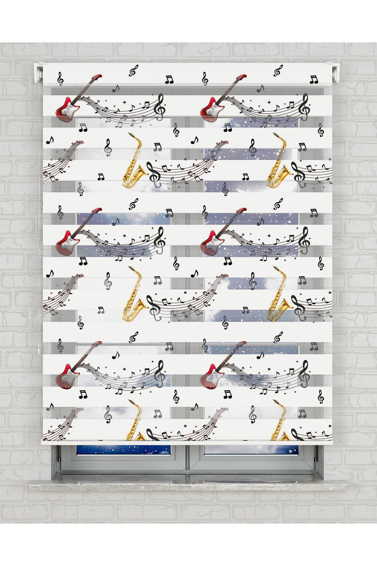 baskılı zebra perde