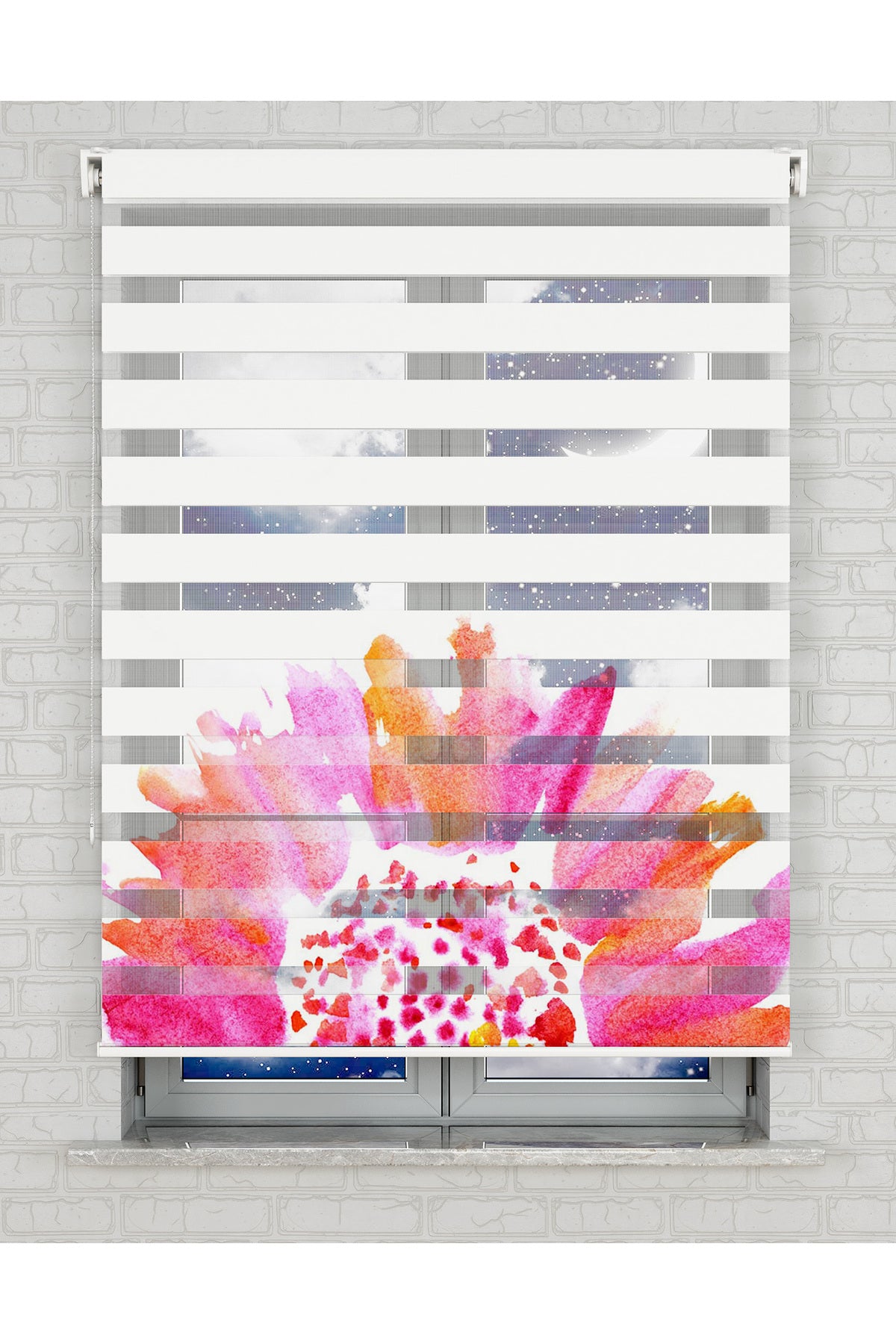 baskılı zebra perde