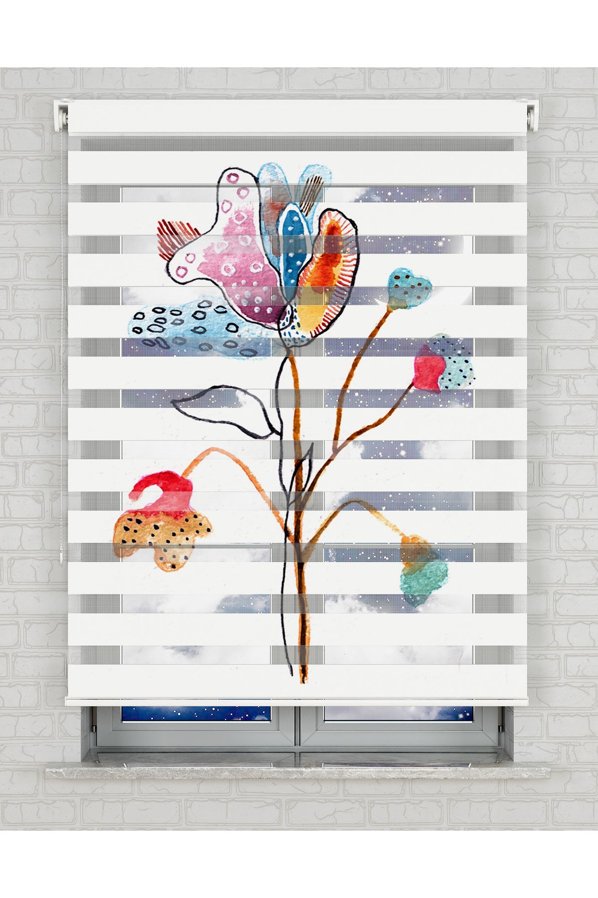 baskılı zebra perde