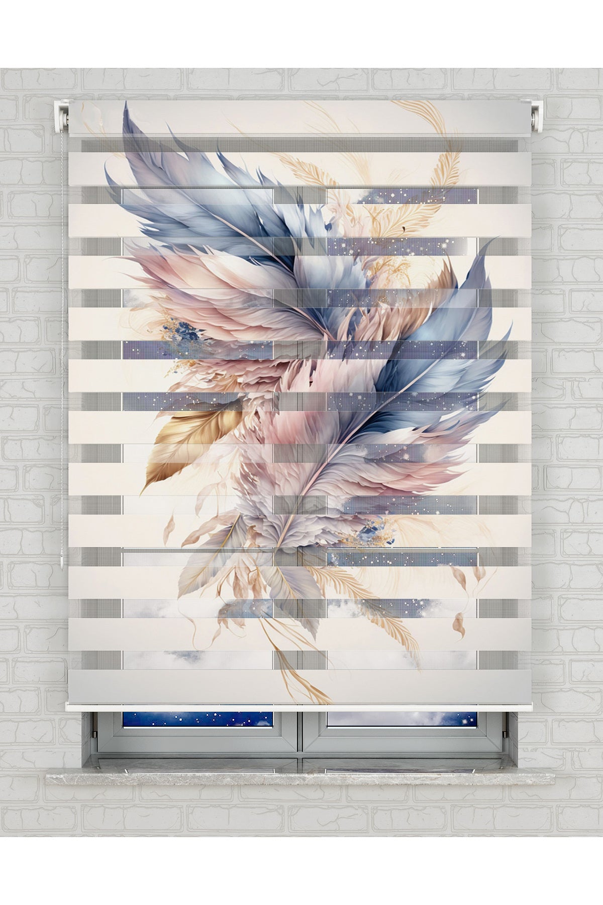 baskılı zebra perde