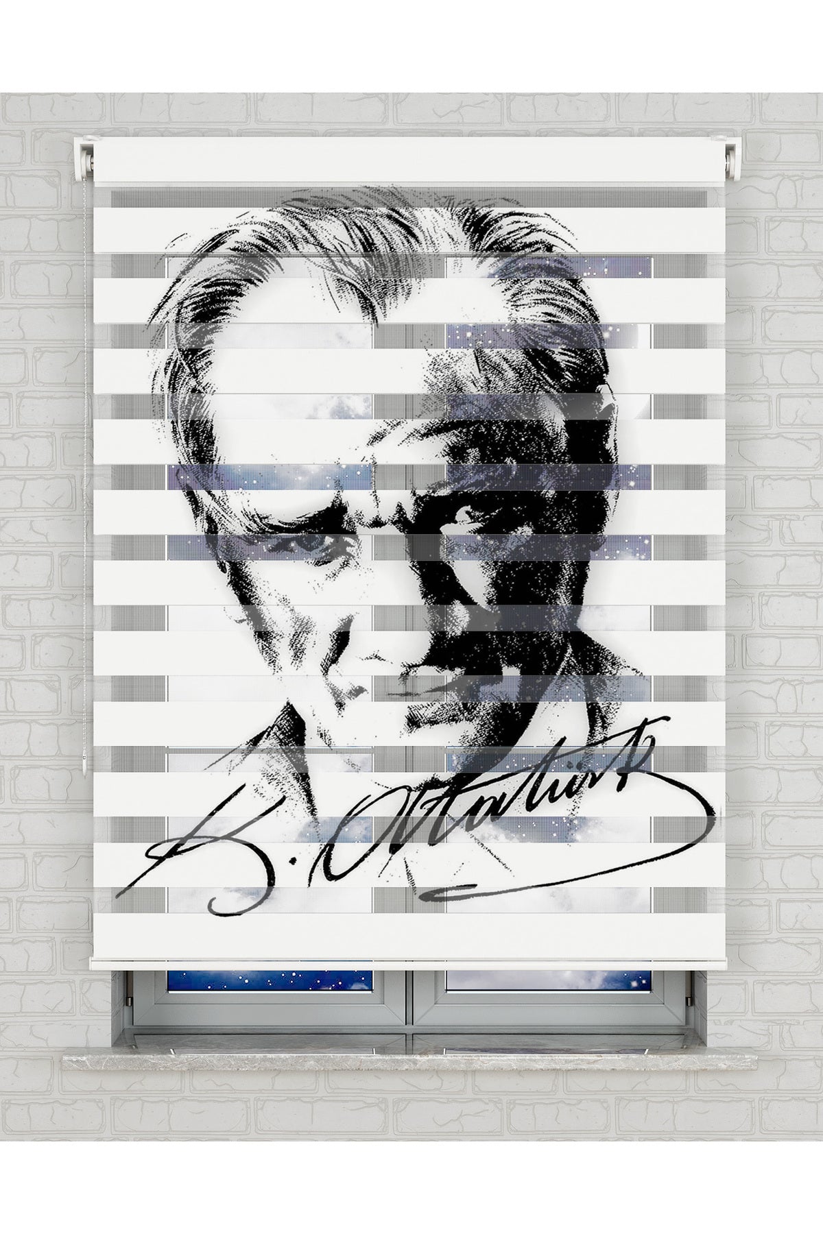 baskılı zebra perde