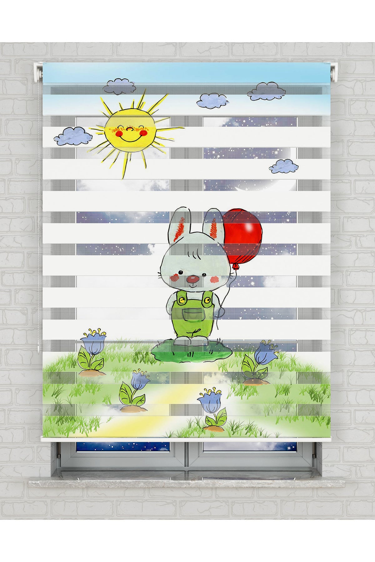 baskılı zebra perde