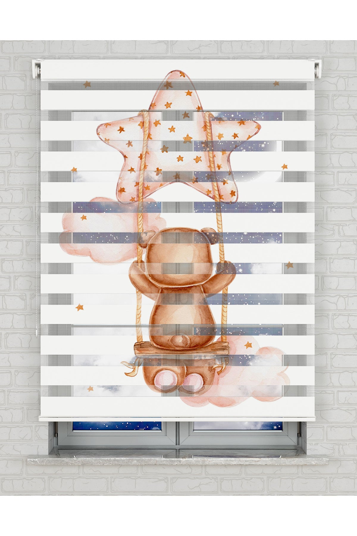 baskılı zebra perde