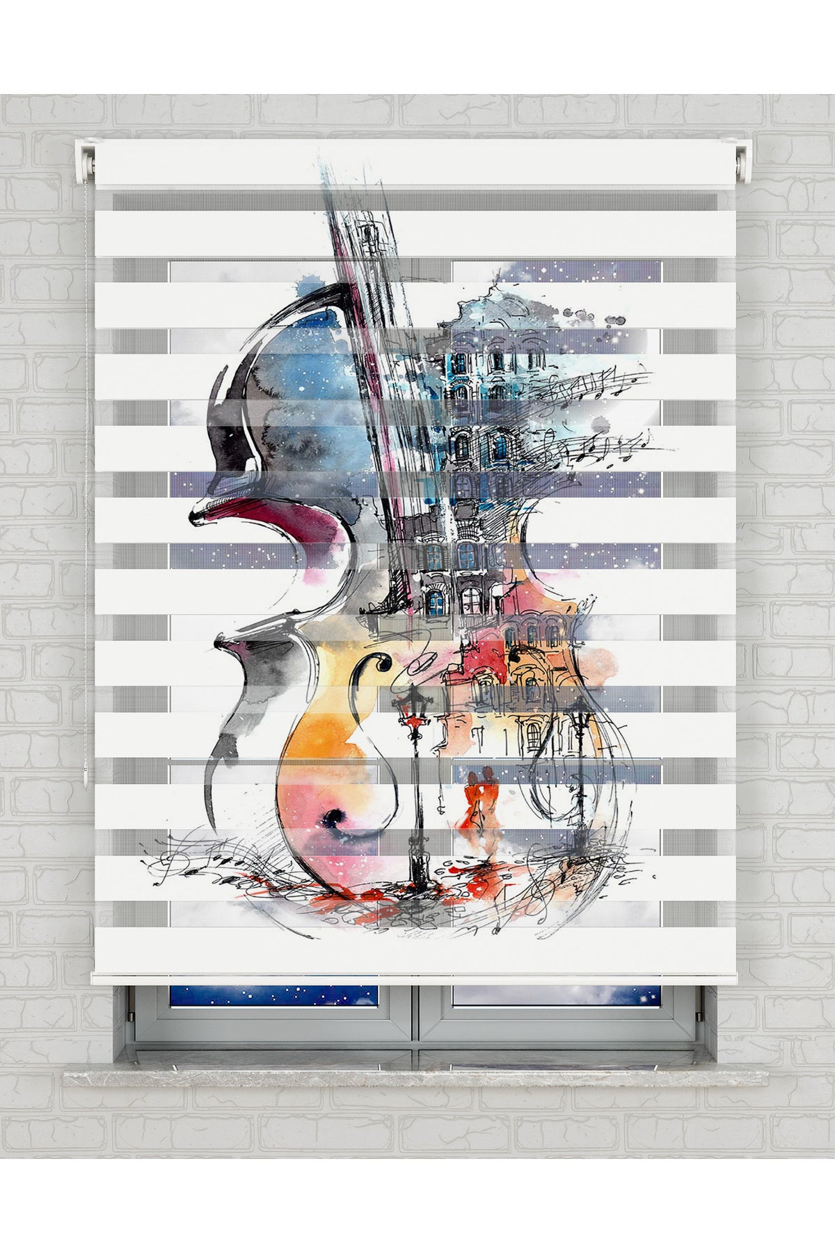 baskılı zebra perde