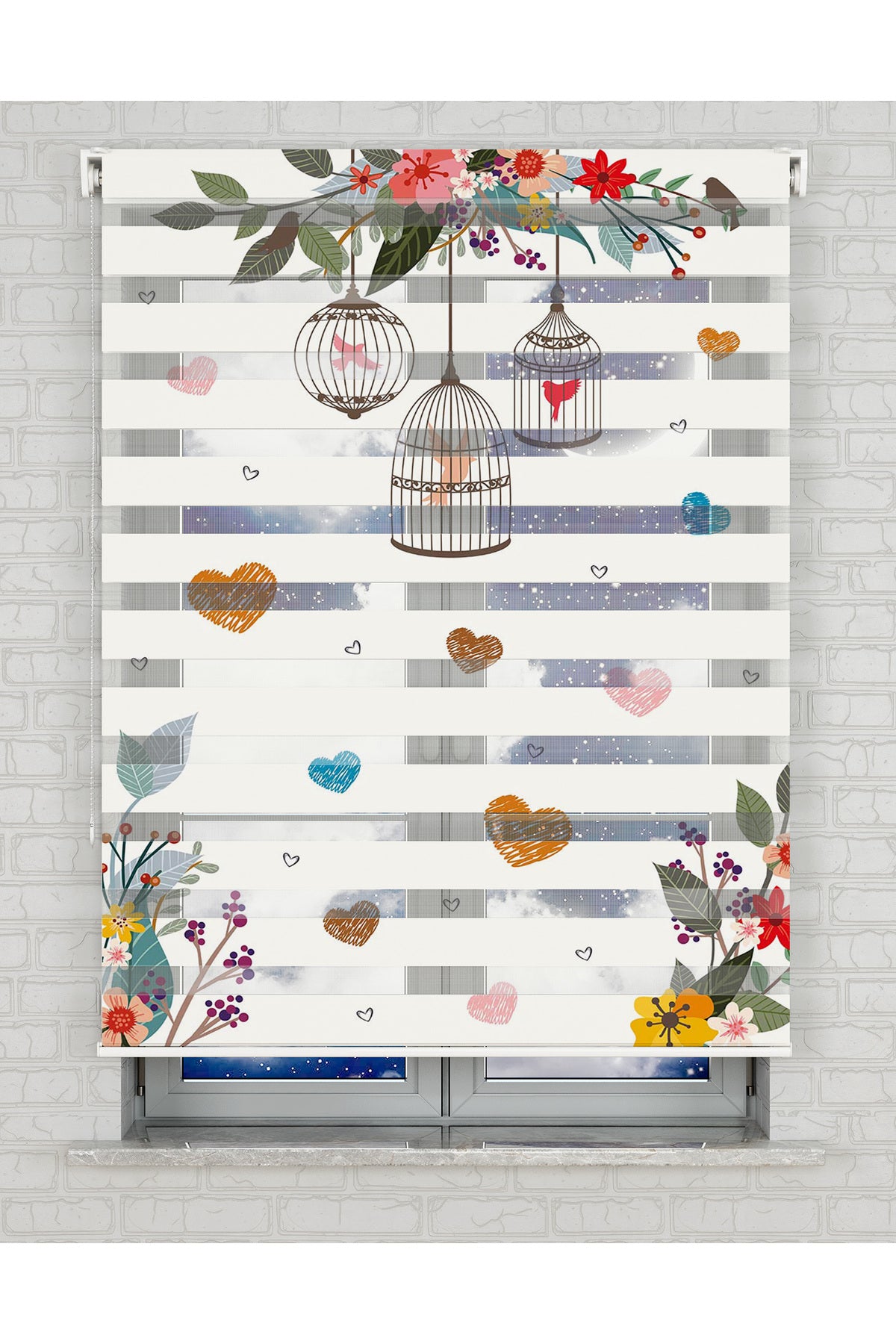 baskılı zebra perde