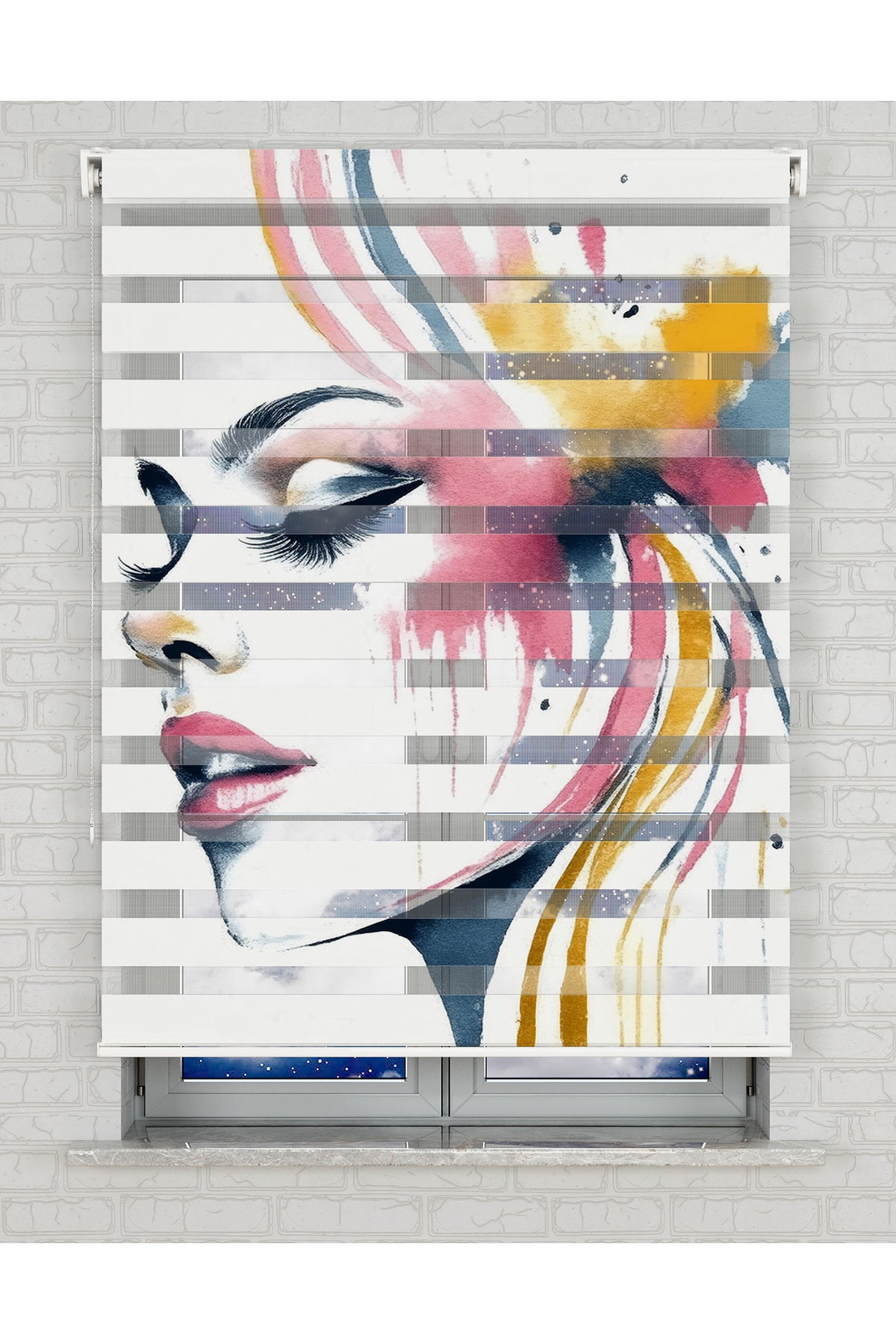 baskılı zebra perde