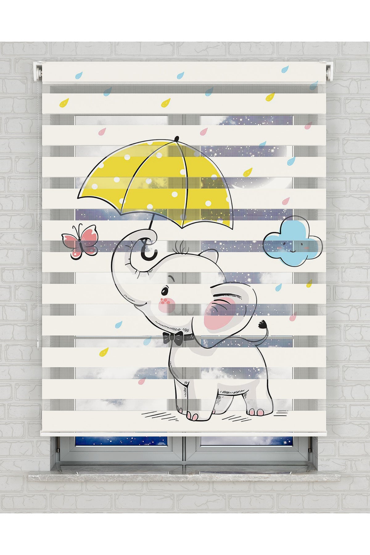 baskılı zebra perde