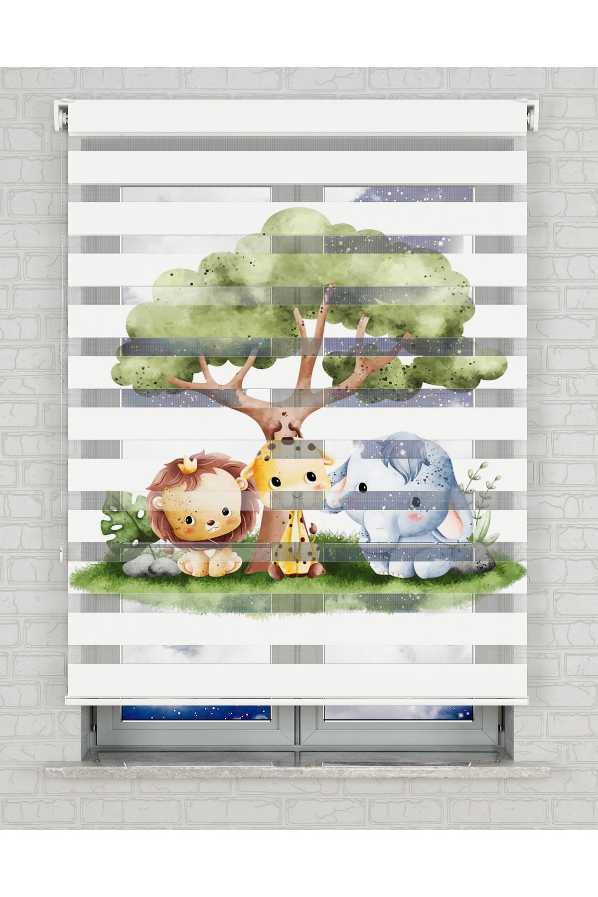 baskılı zebra perde