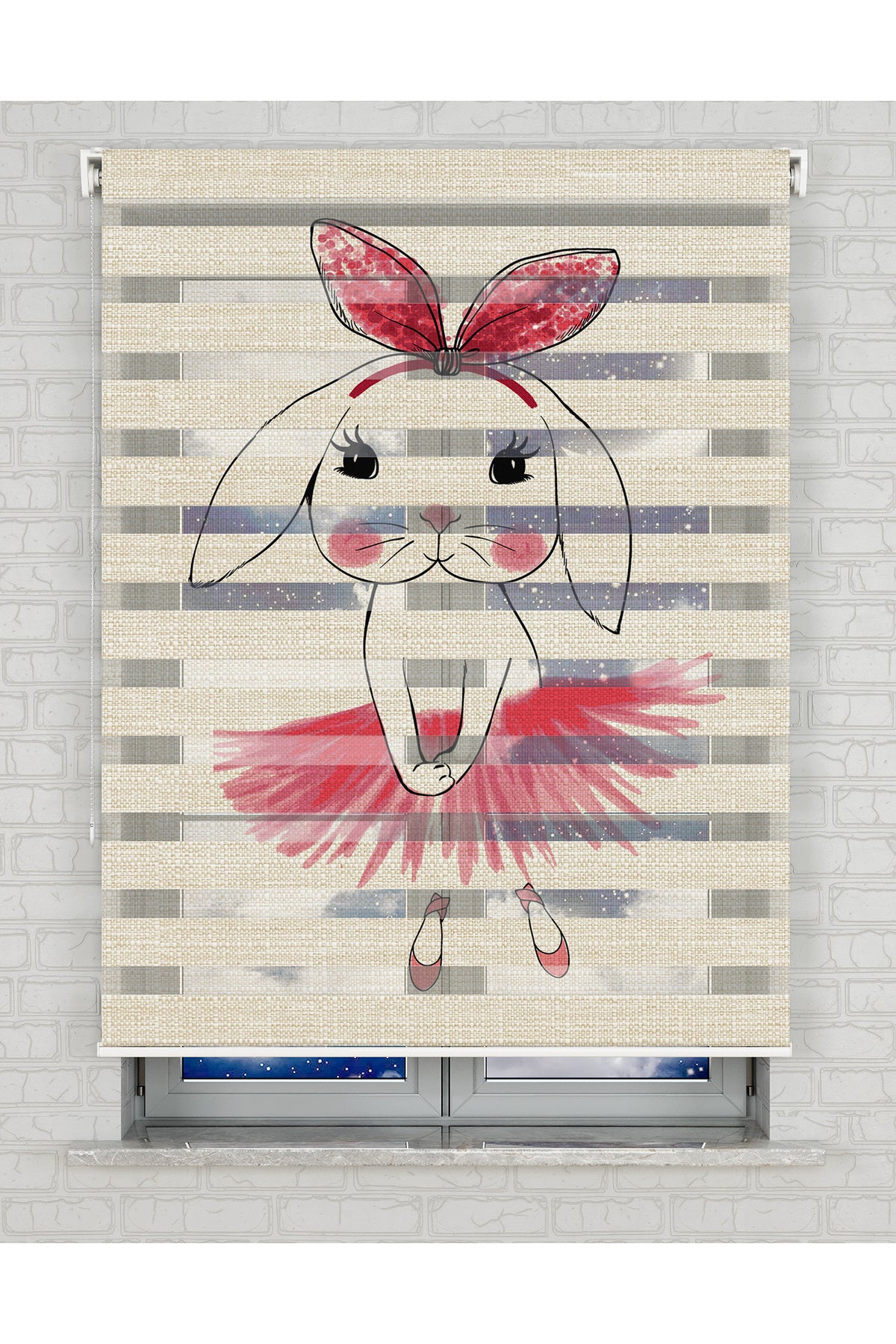 baskılı zebra perde