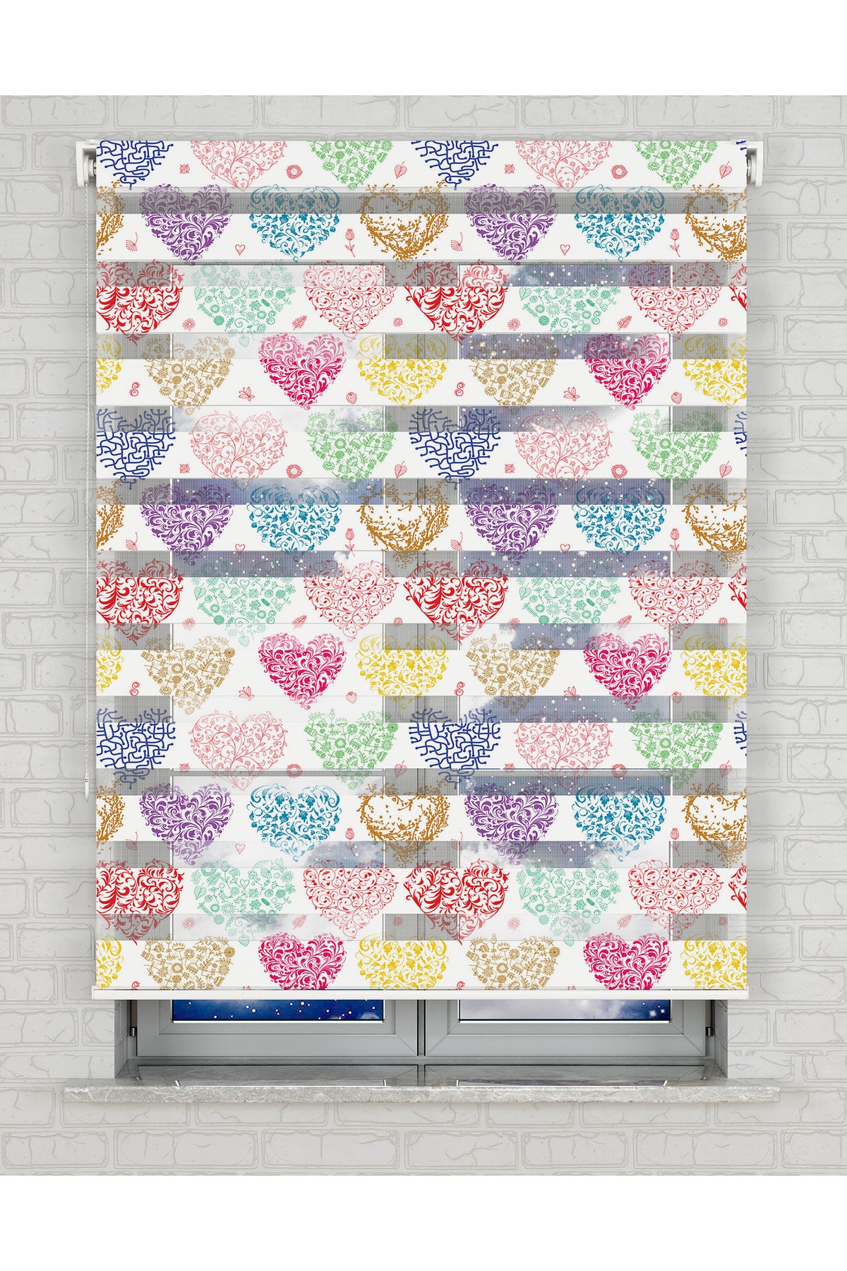 baskılı zebra perde