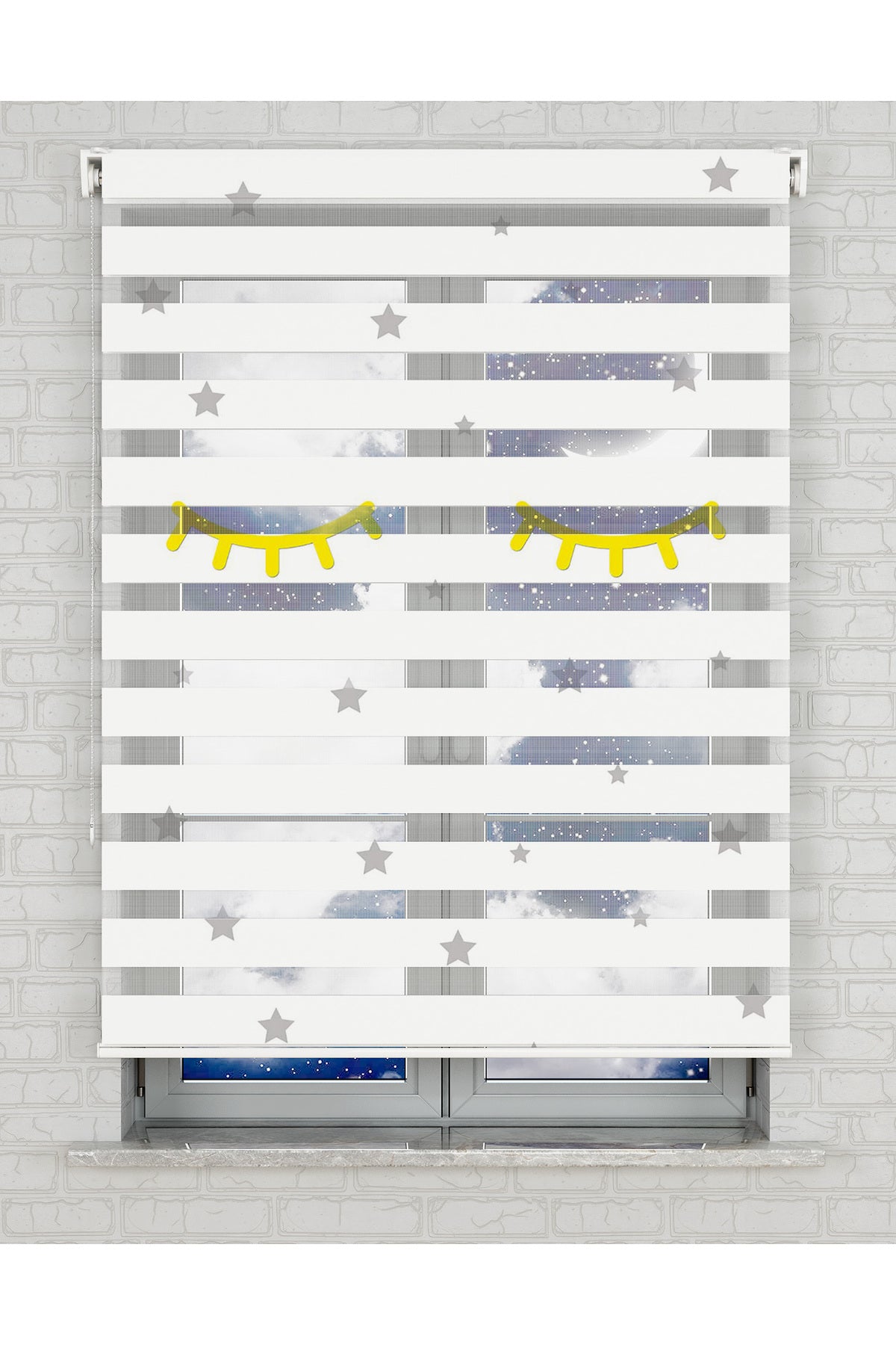 baskılı zebra perde