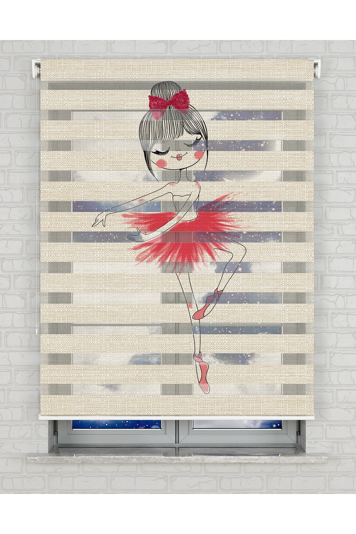 baskılı zebra perde