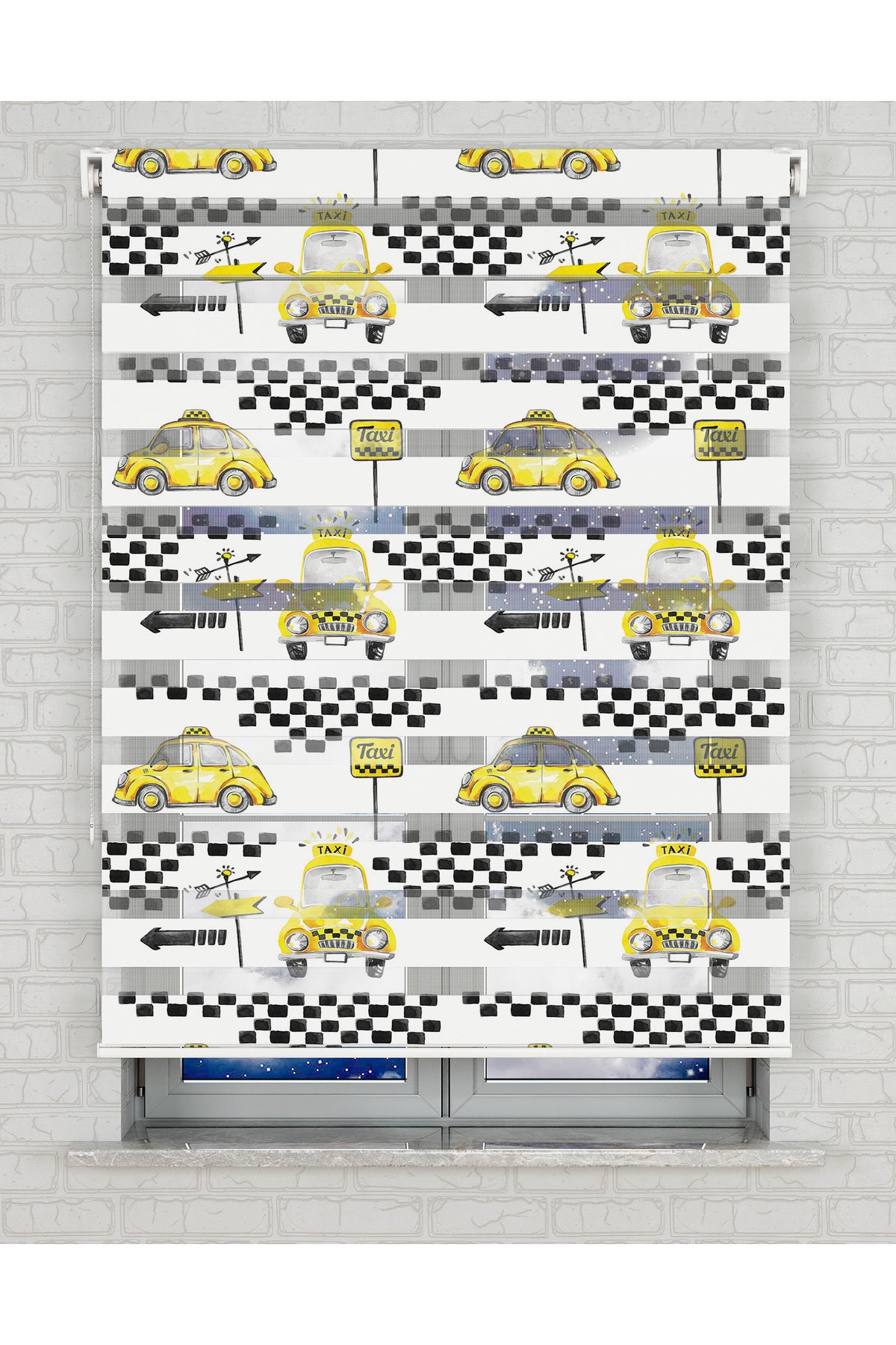 baskılı zebra perde