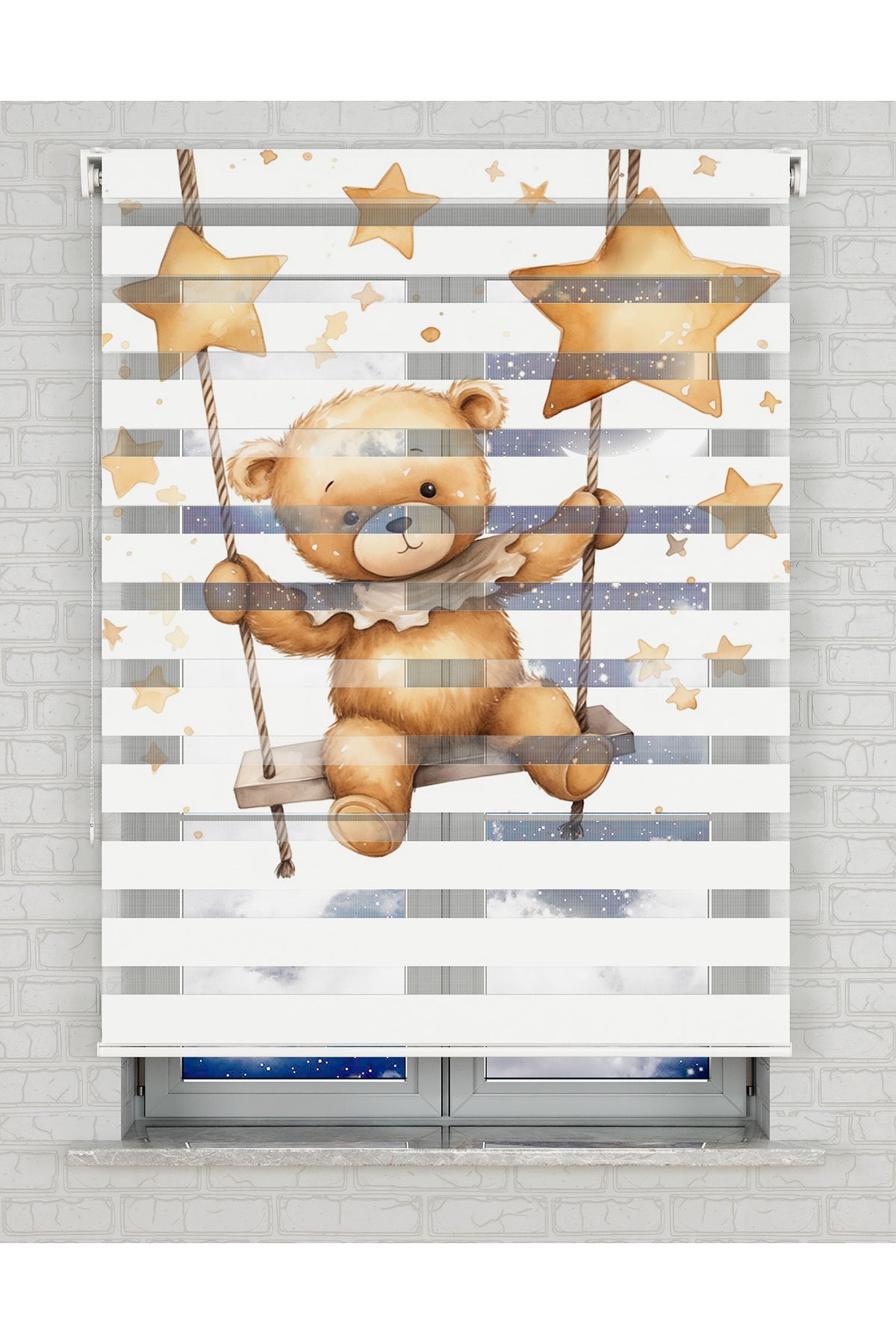 baskılı zebra perde