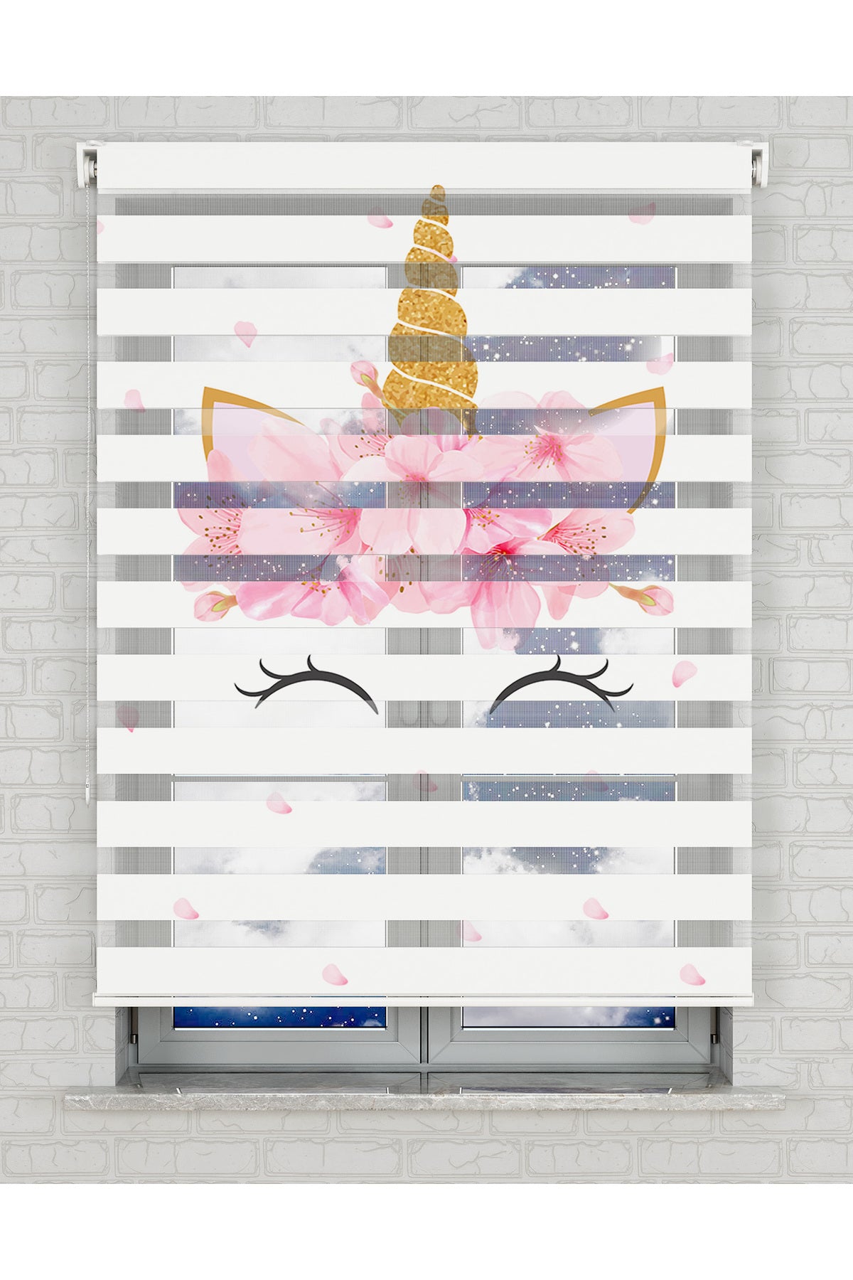 baskılı zebra perde