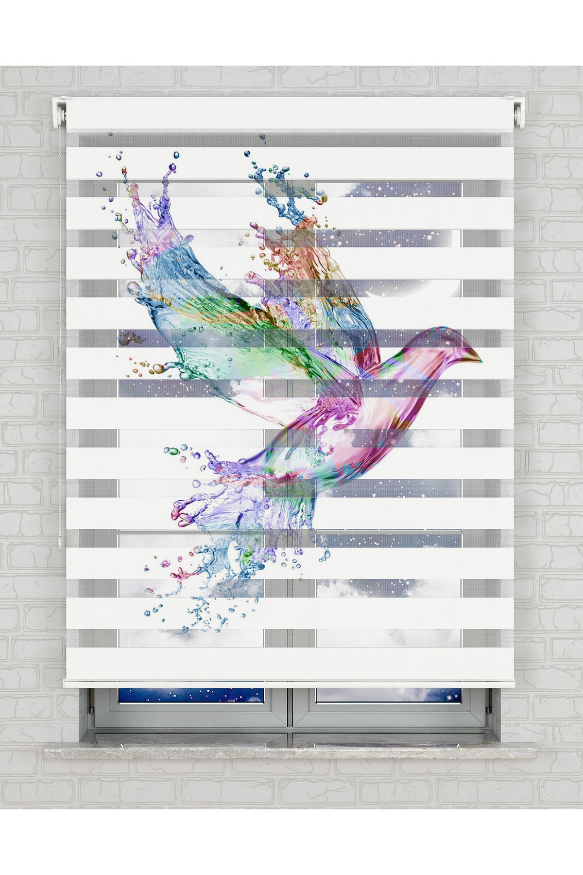 baskılı zebra perde