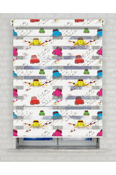 baskılı zebra perde