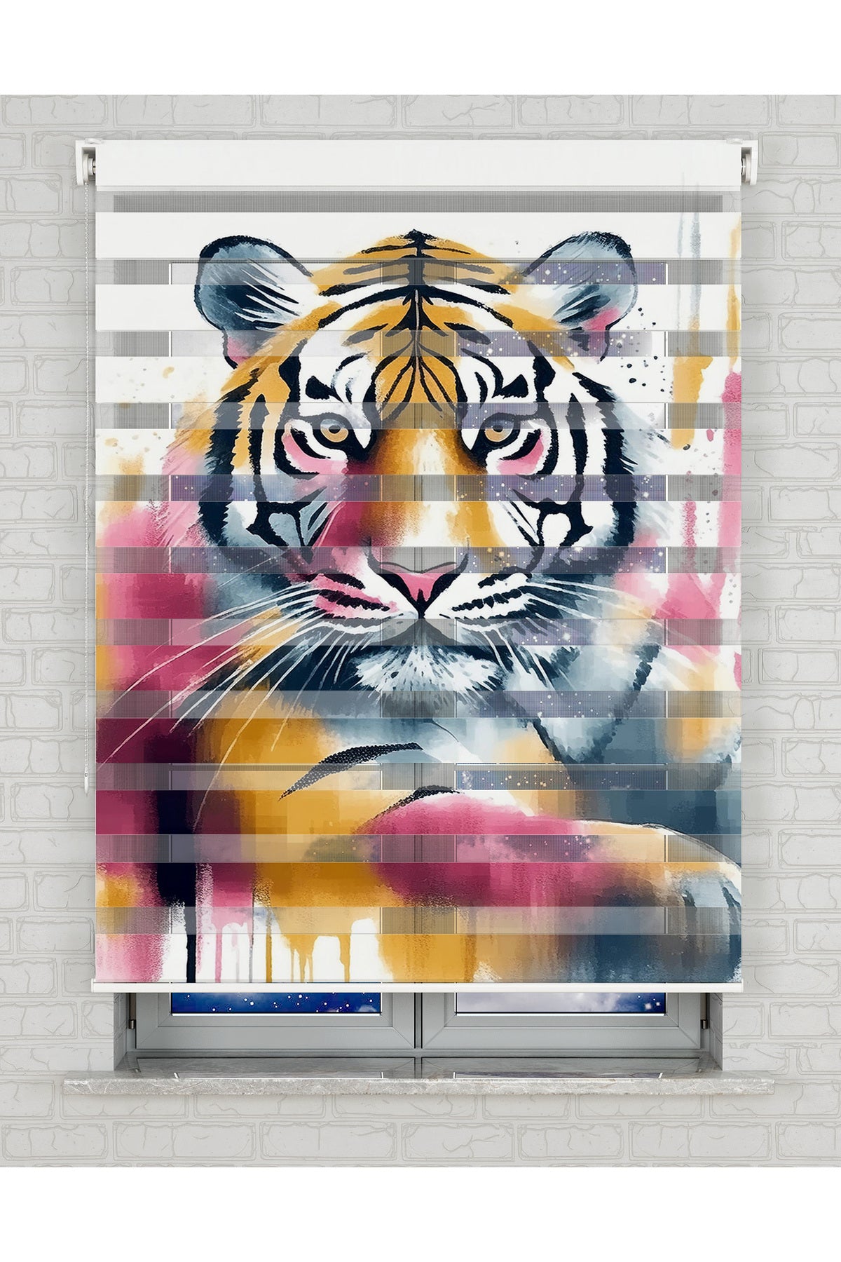 baskılı zebra perde