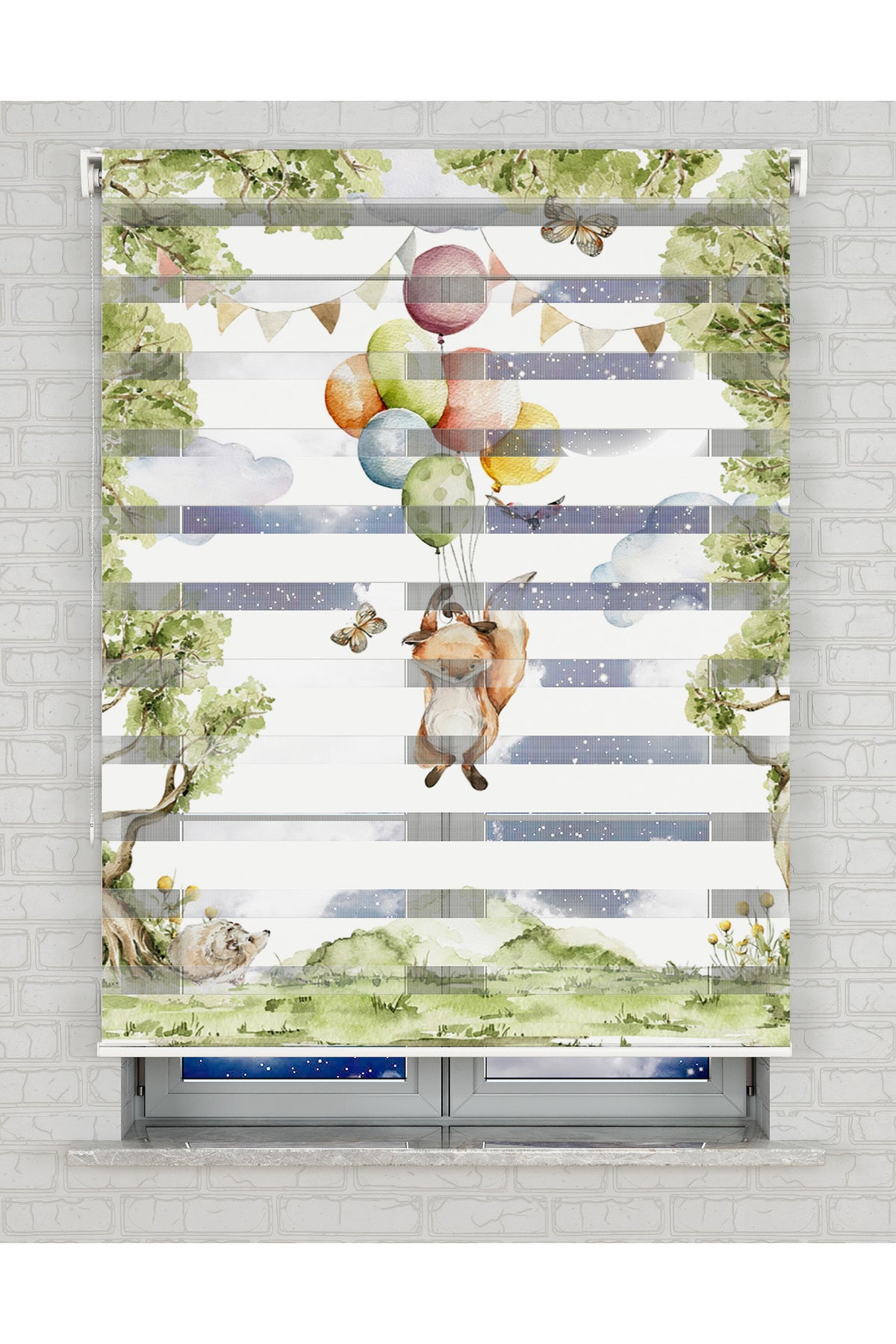 baskılı zebra perde