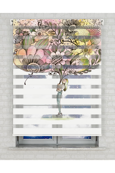 baskılı zebra perde