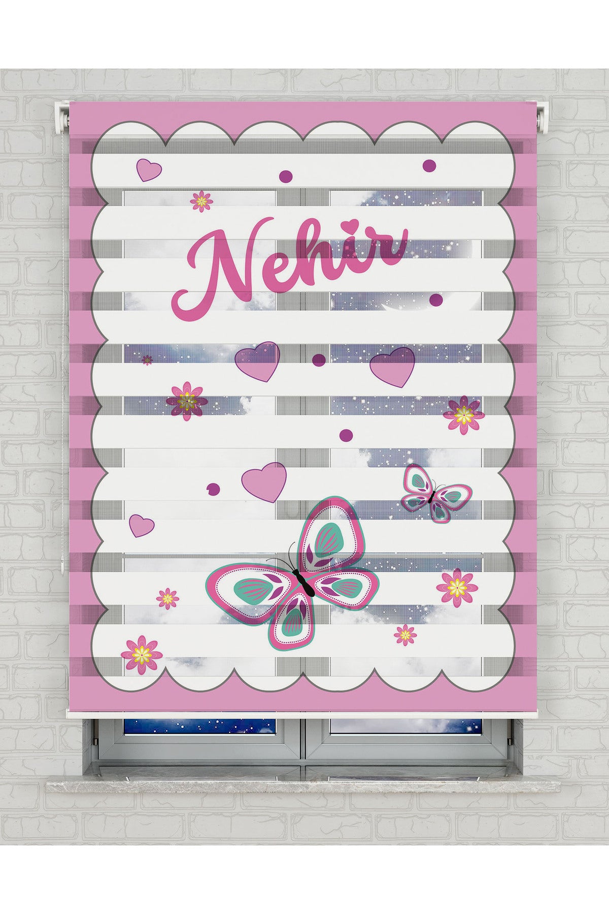 baskılı zebra perde