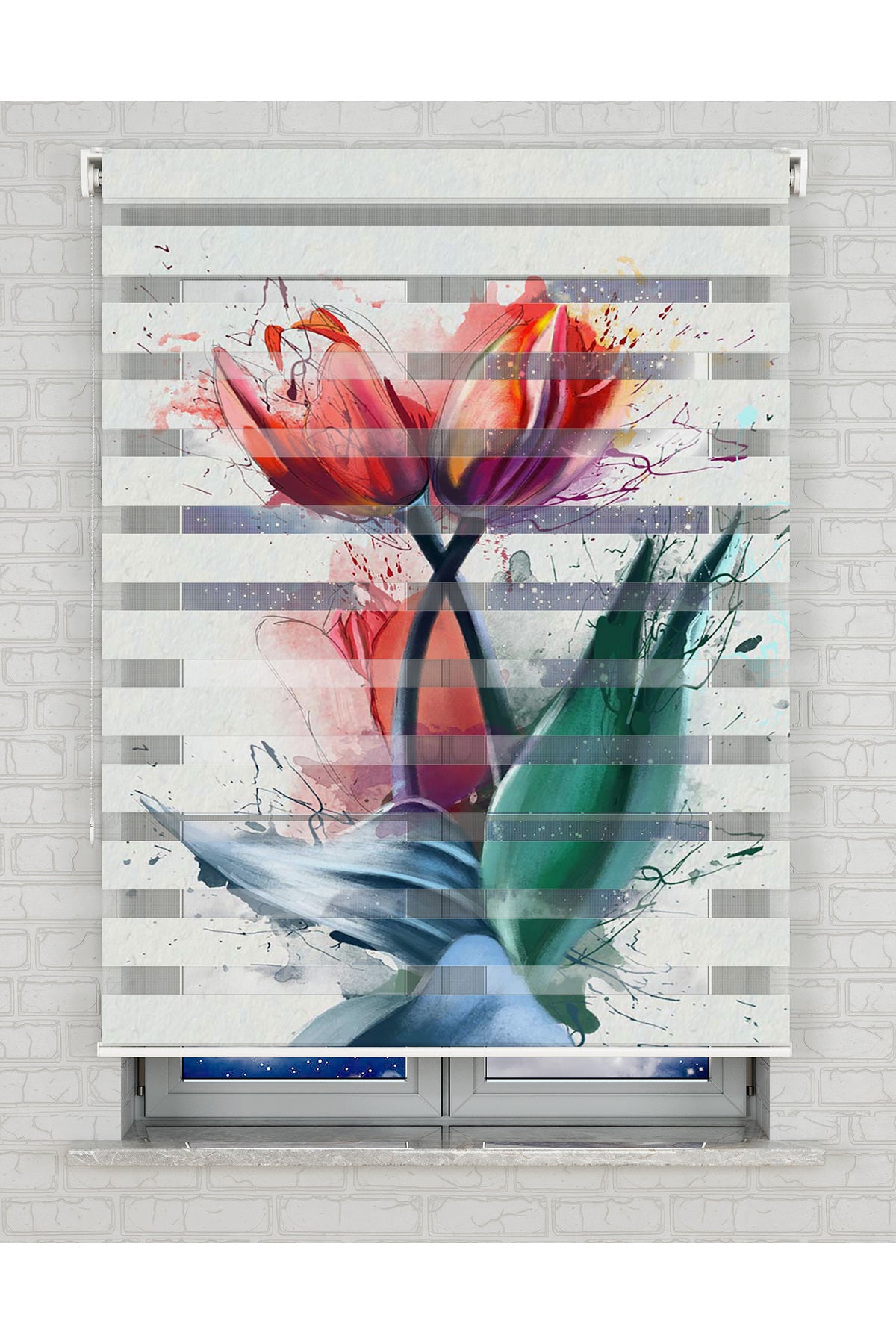 baskılı zebra perde