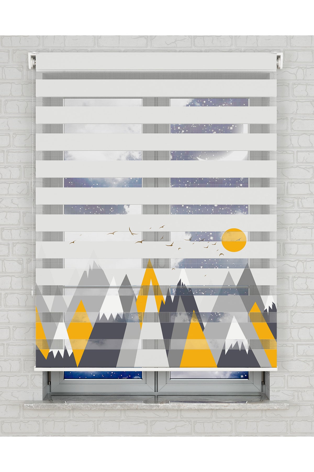 baskılı zebra perde