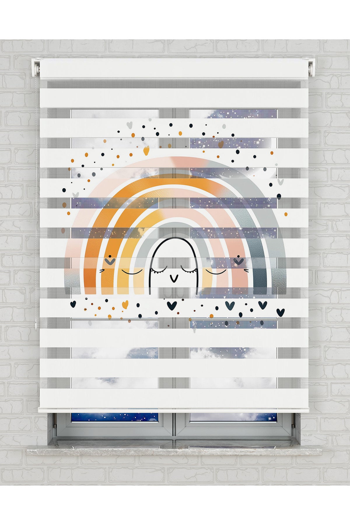 baskılı zebra perde