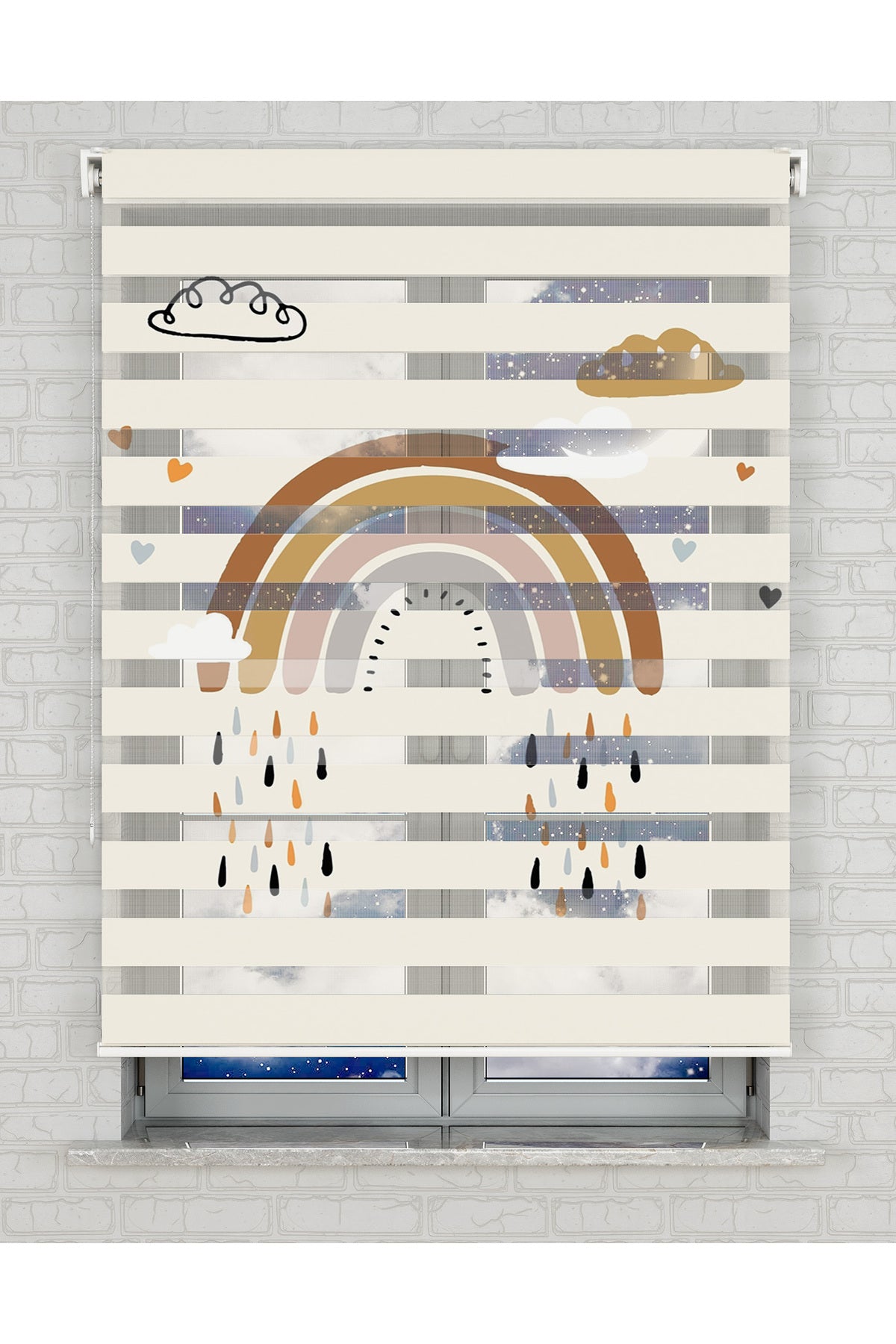 baskılı zebra perde