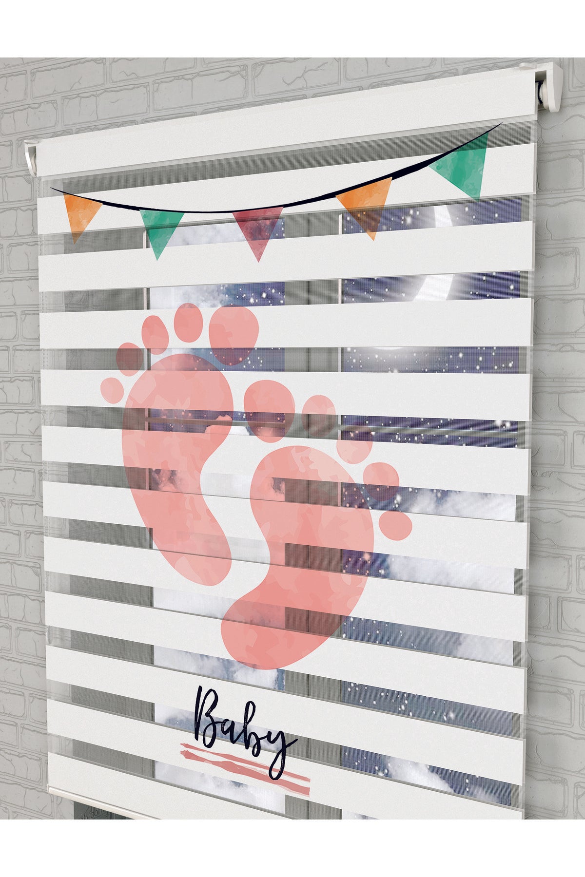 bebek odası zebra perde