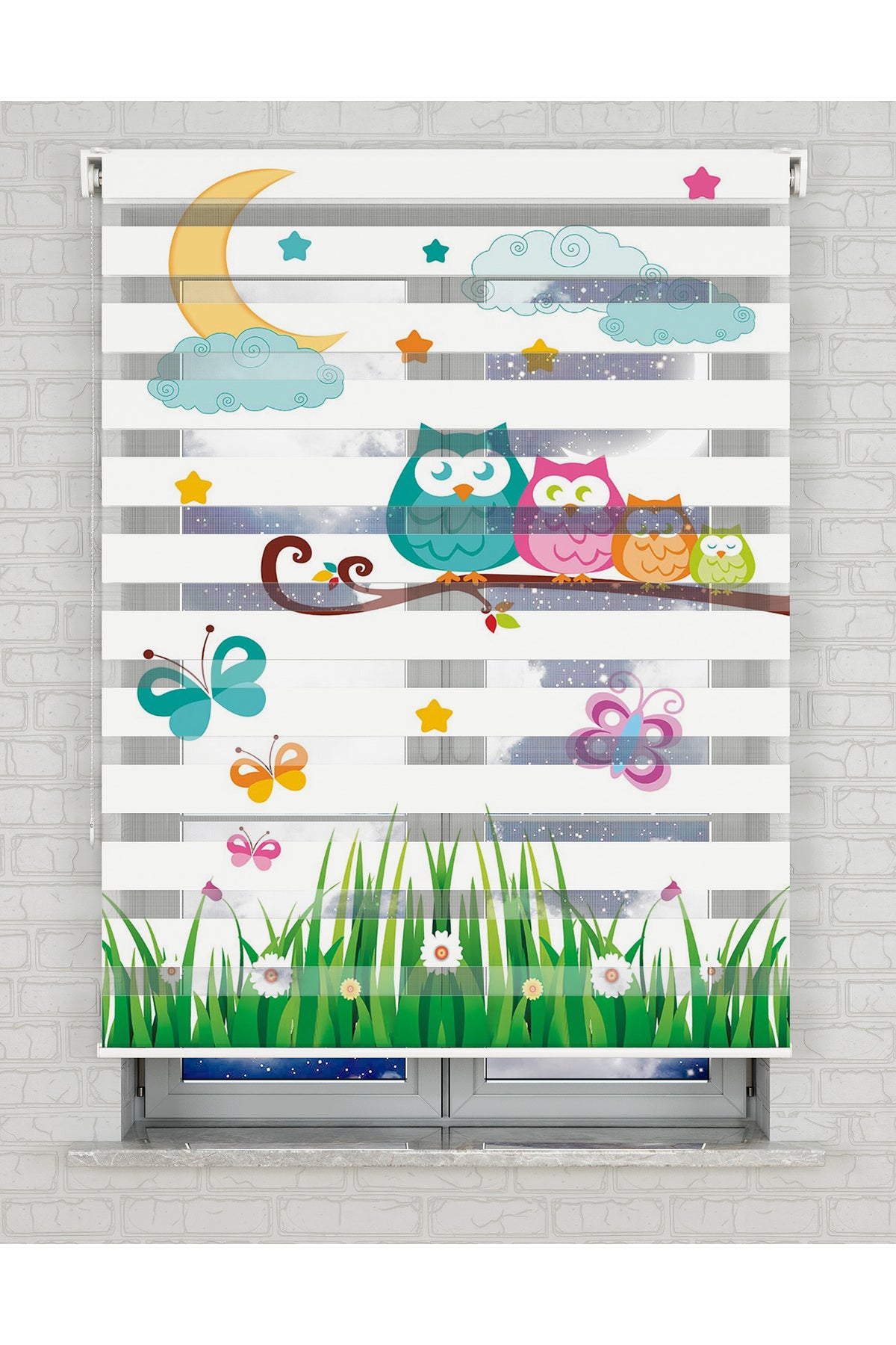 baskılı zebra perde