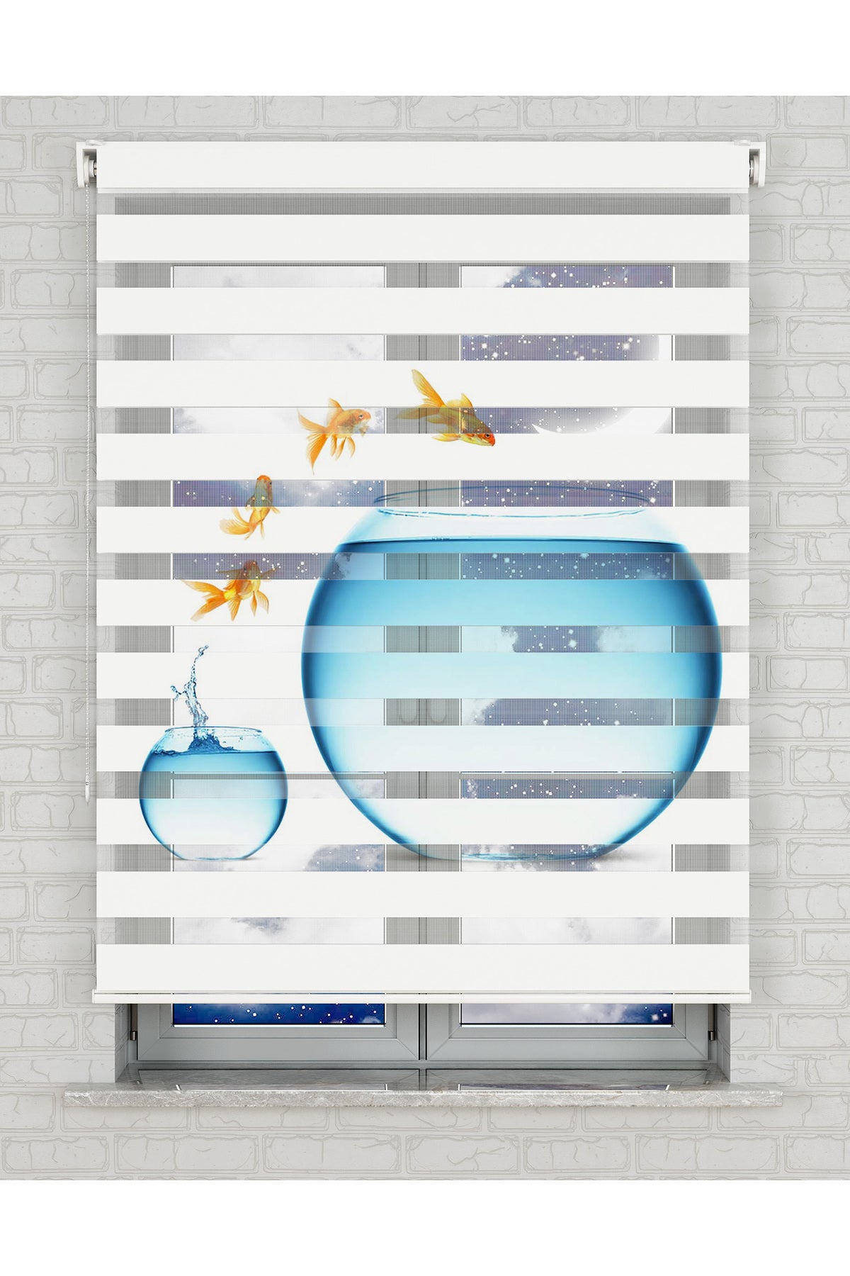 baskılı zebra perde