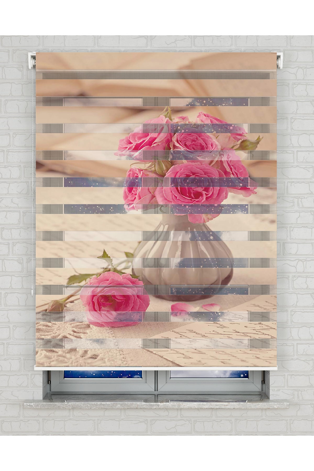 baskılı zebra perde