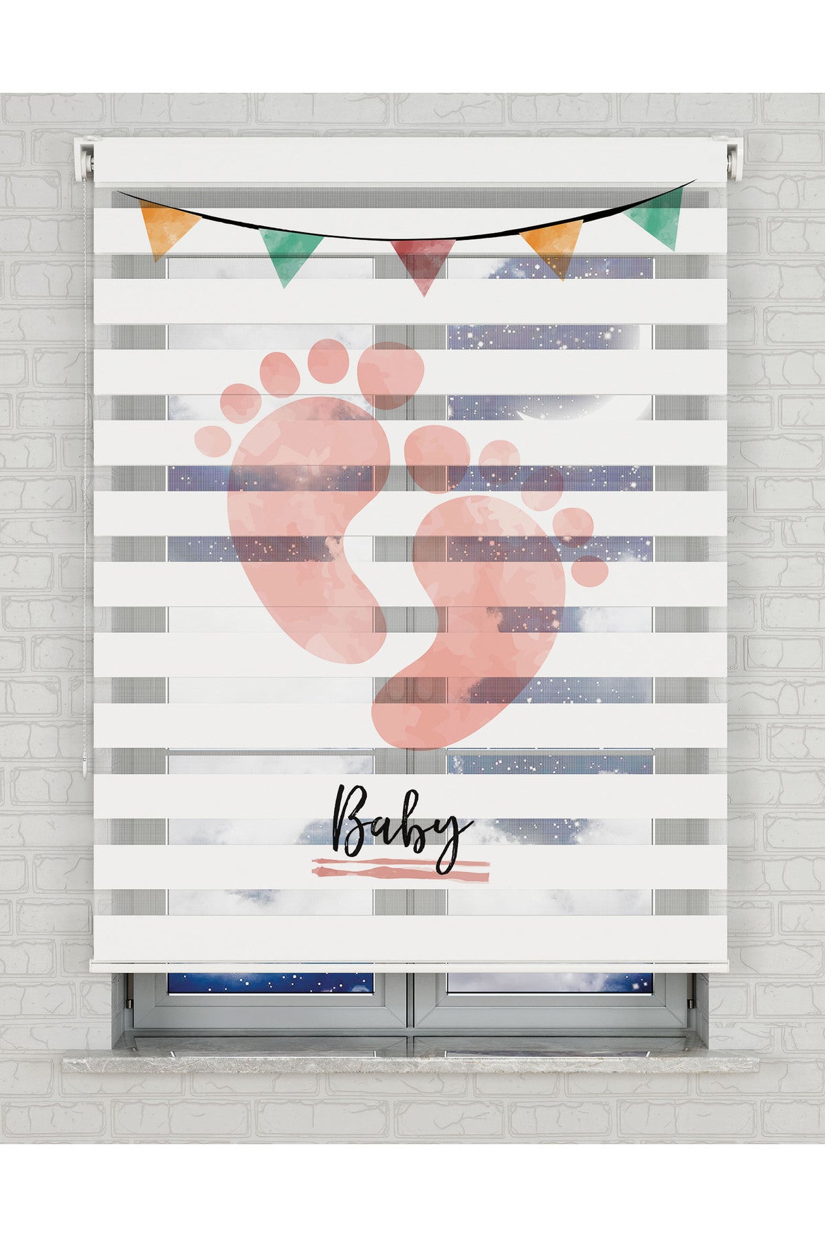 baskılı zebra perde