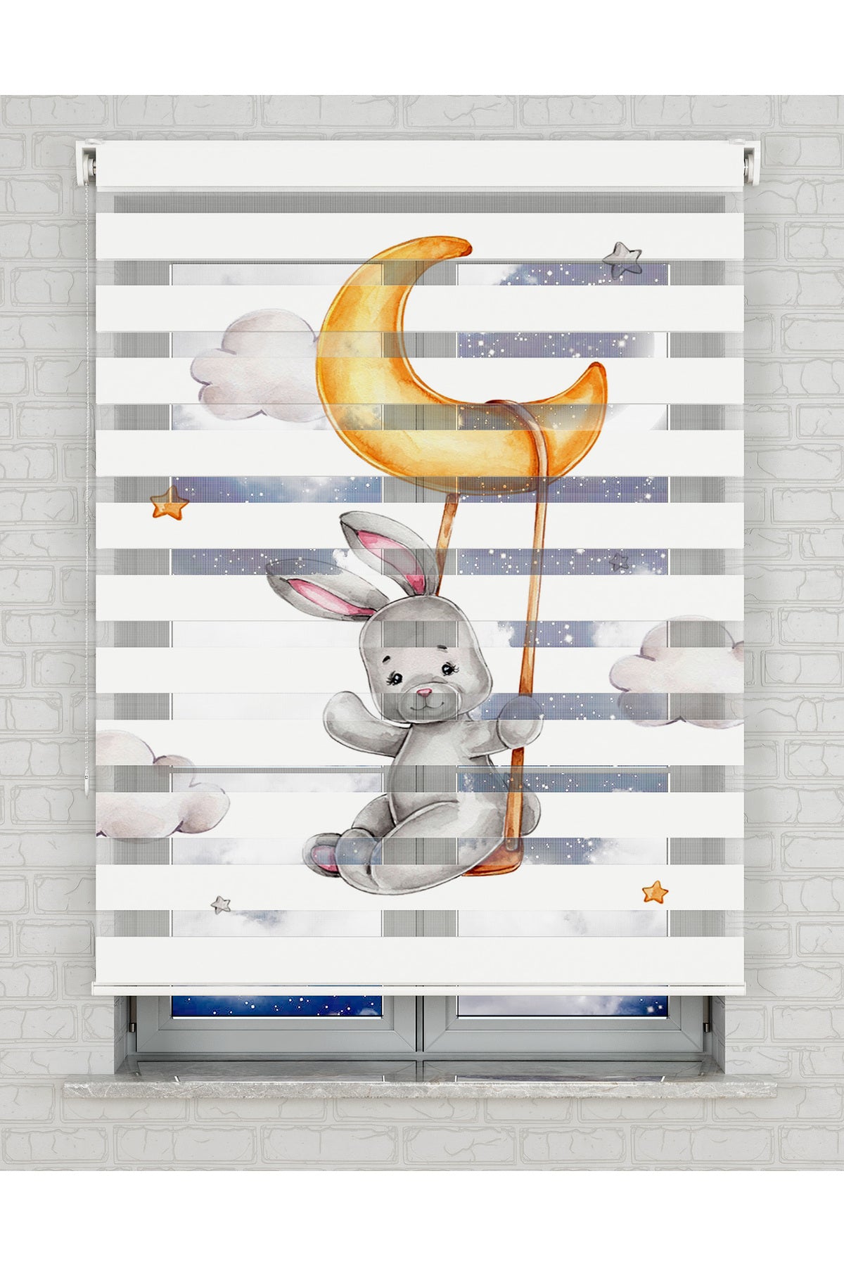 baskılı zebra perde