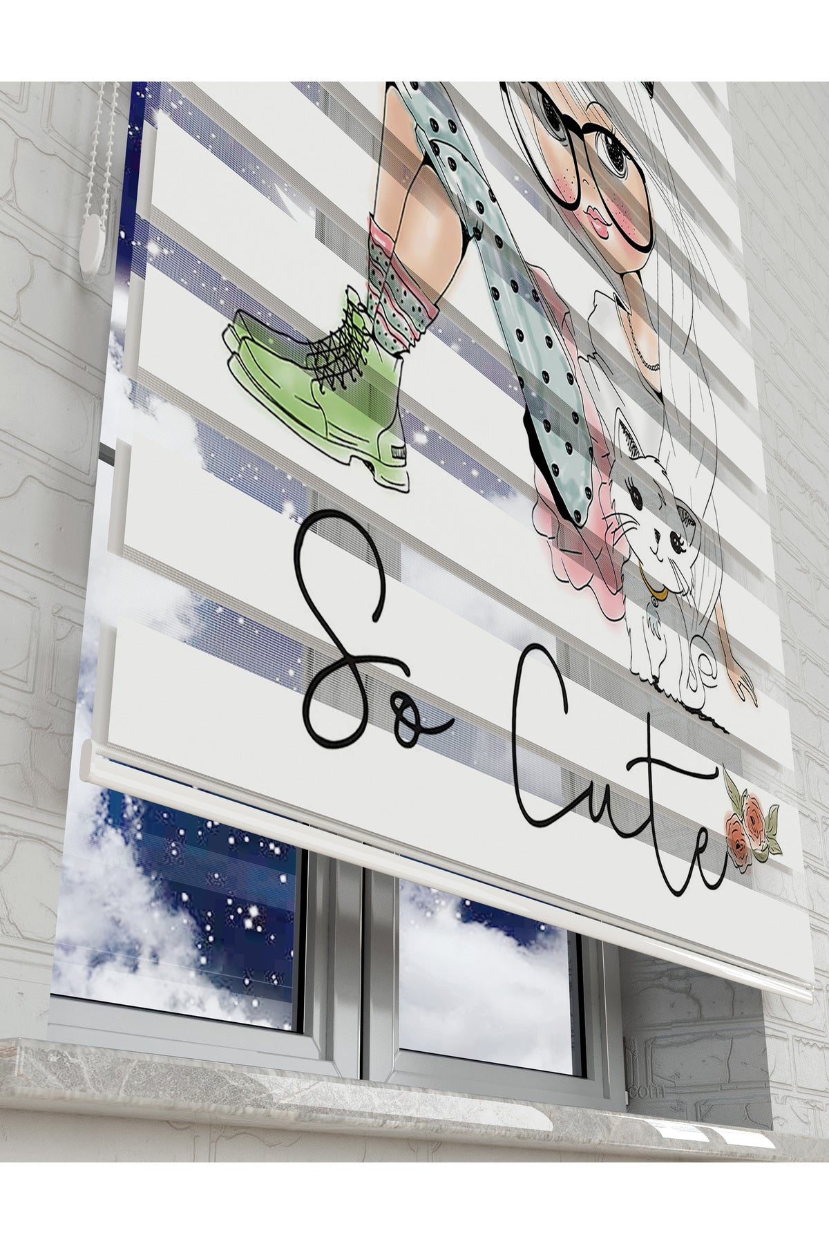 çocuk odası zebra perde