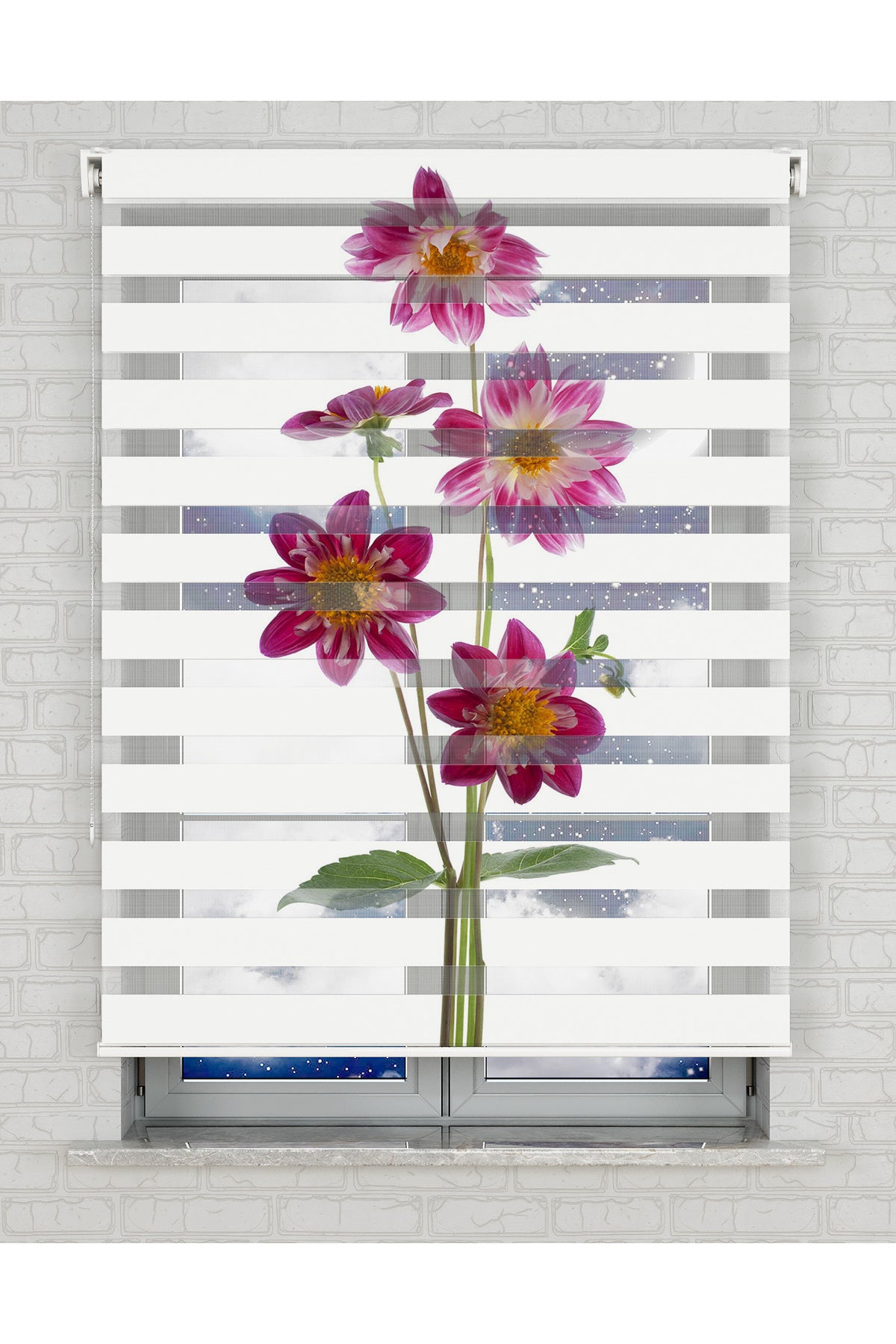 baskılı zebra perde