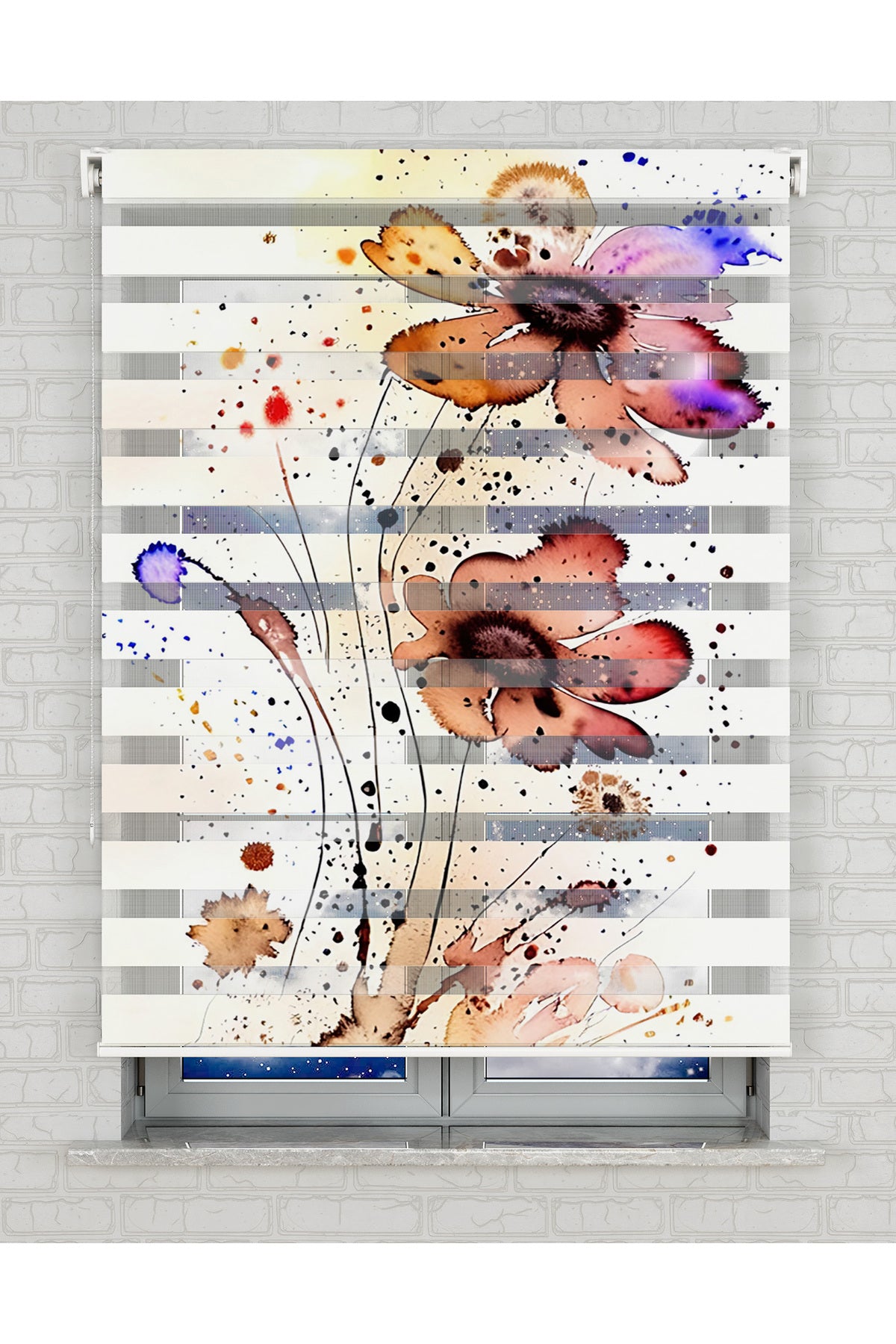 baskılı zebra perde