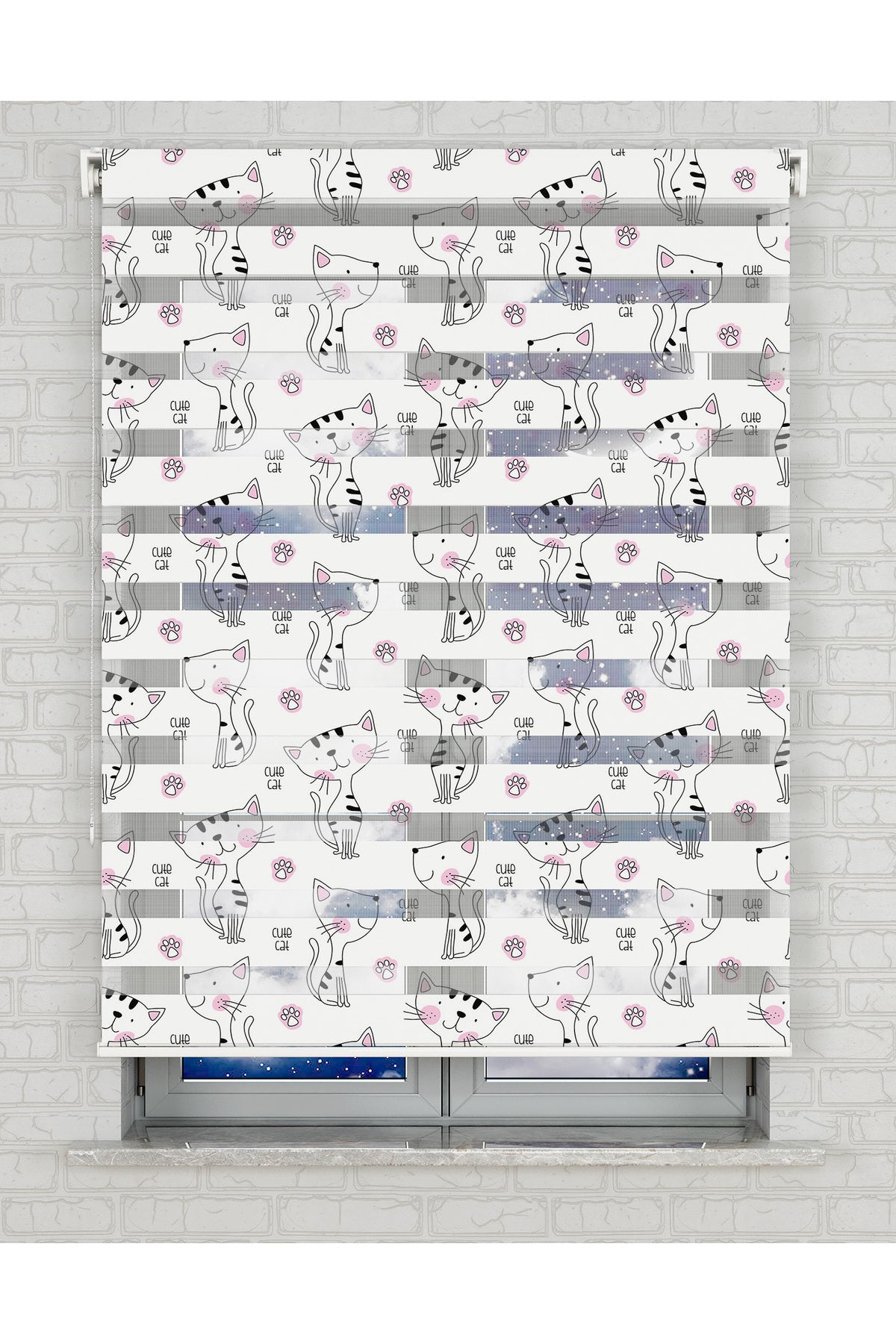 baskılı zebra perde