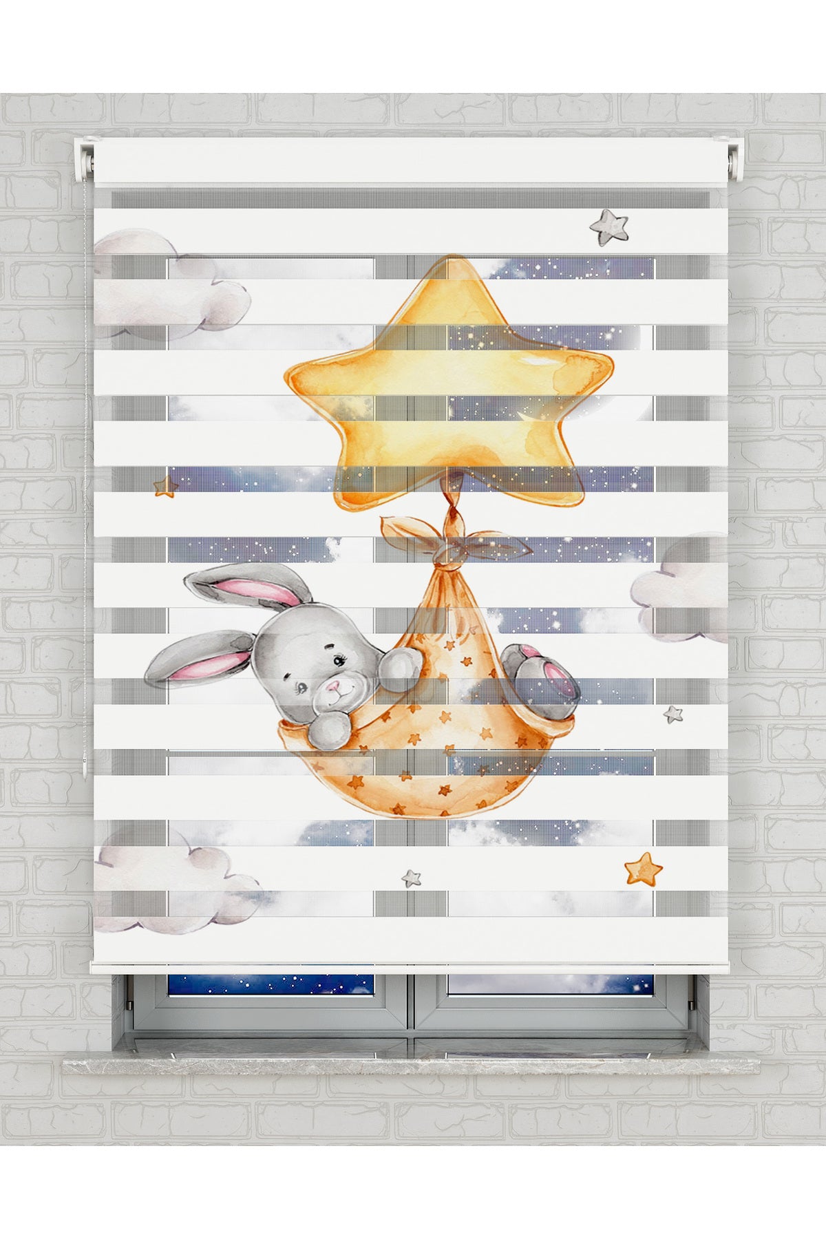 baskılı zebra perde