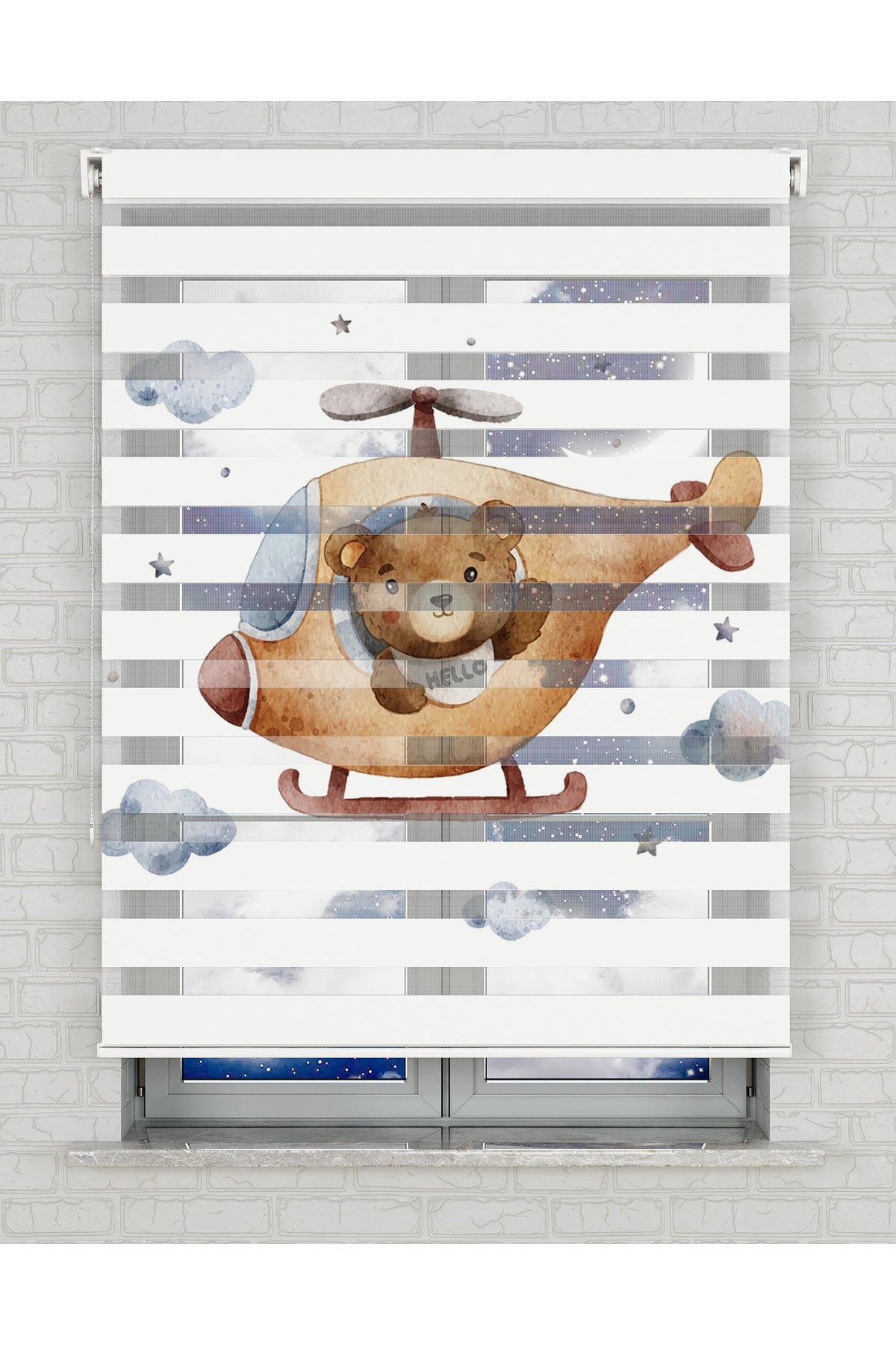 baskılı zebra perde