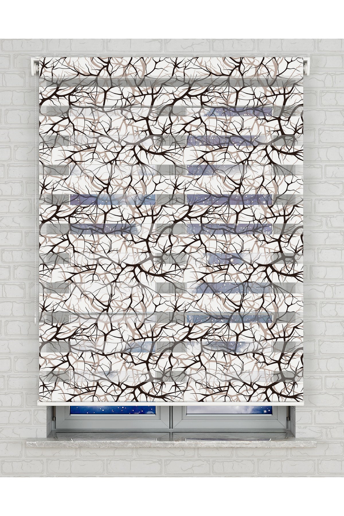 baskılı zebra perde