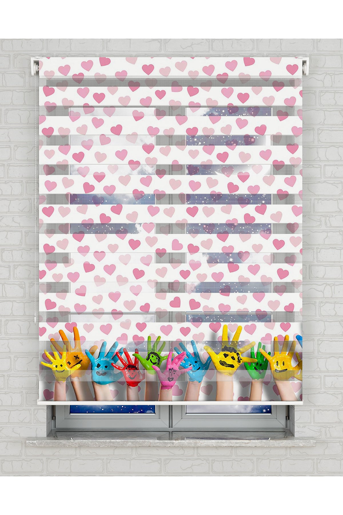 baskılı zebra perde