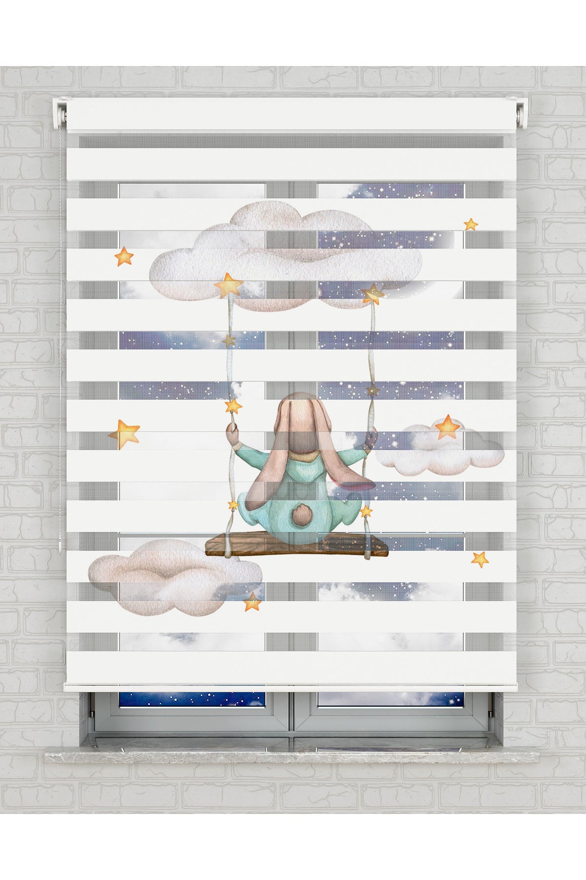 baskılı zebra perde