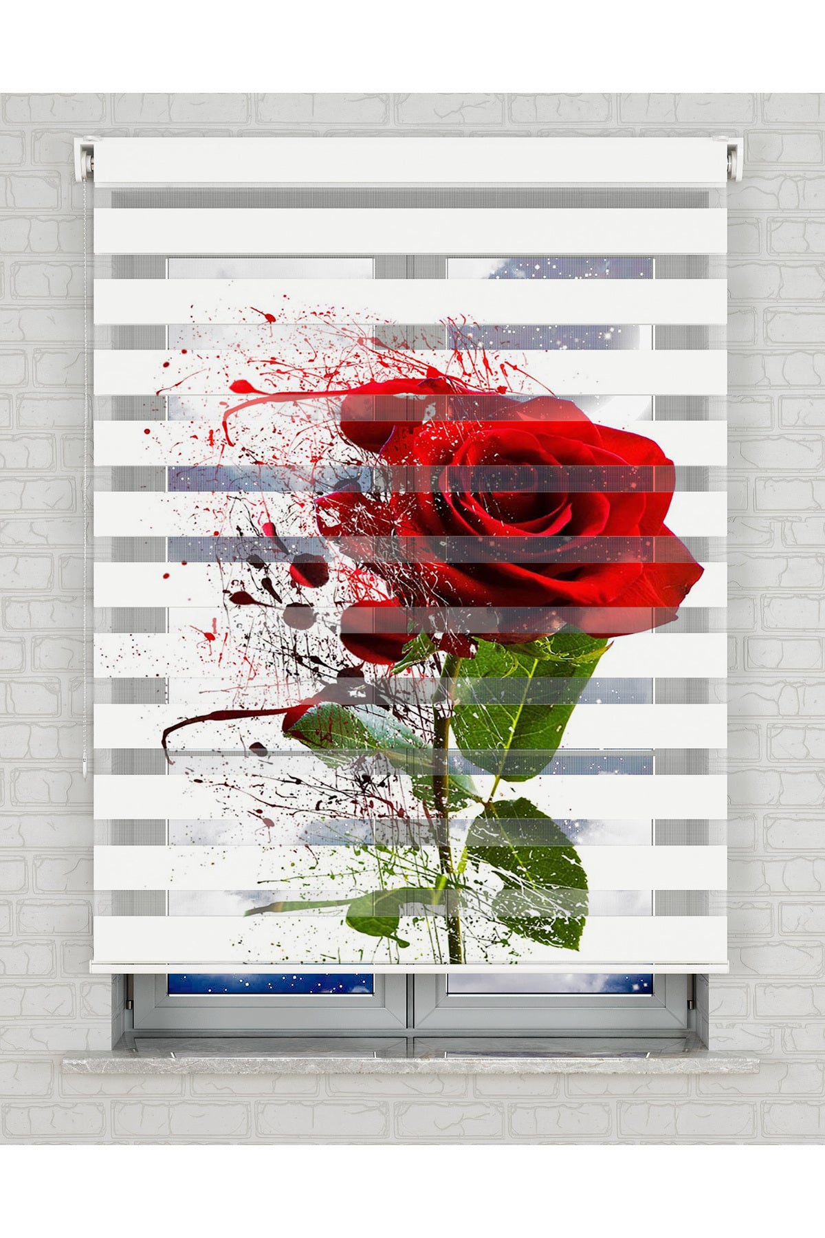 baskılı zebra perde