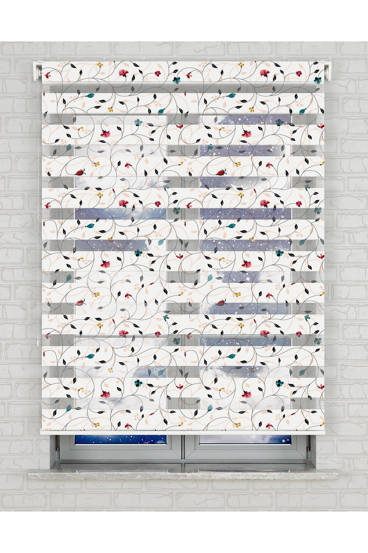 baskılı zebra perde