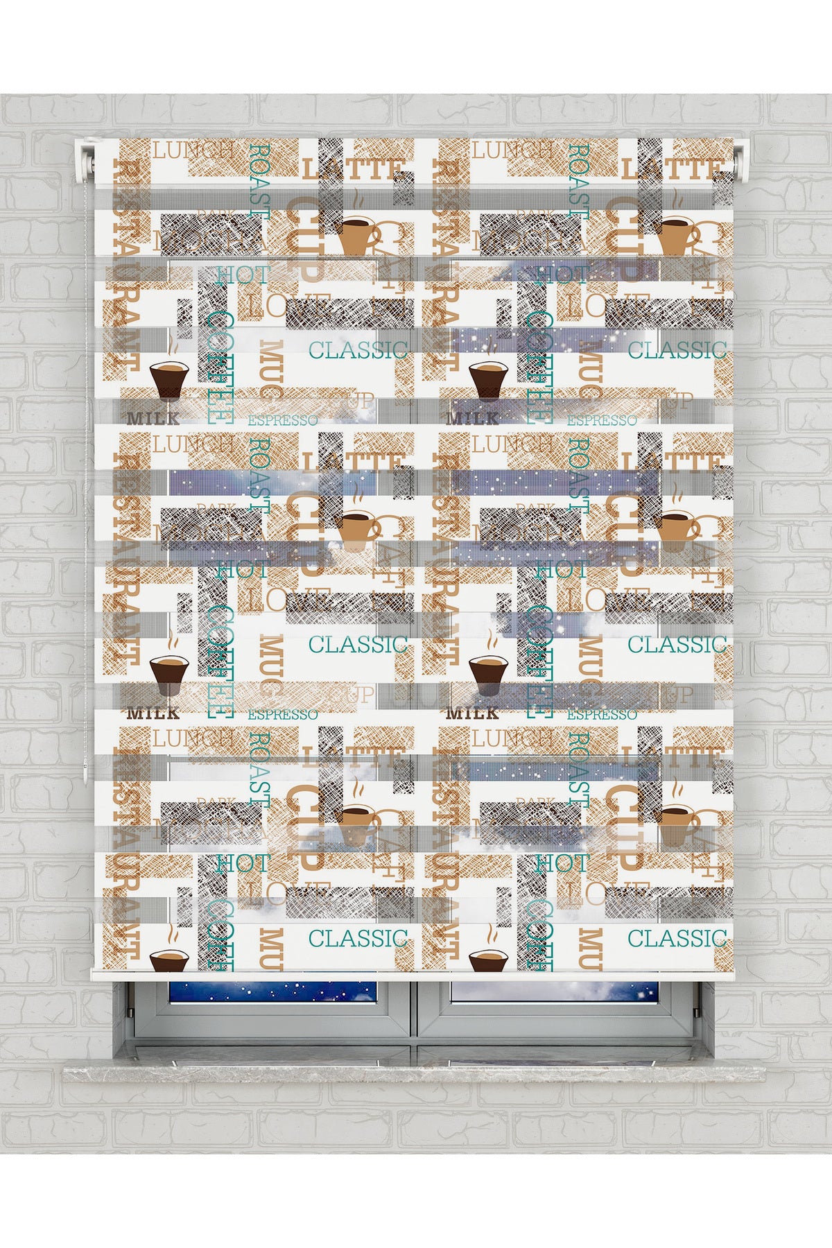 baskılı zebra perde