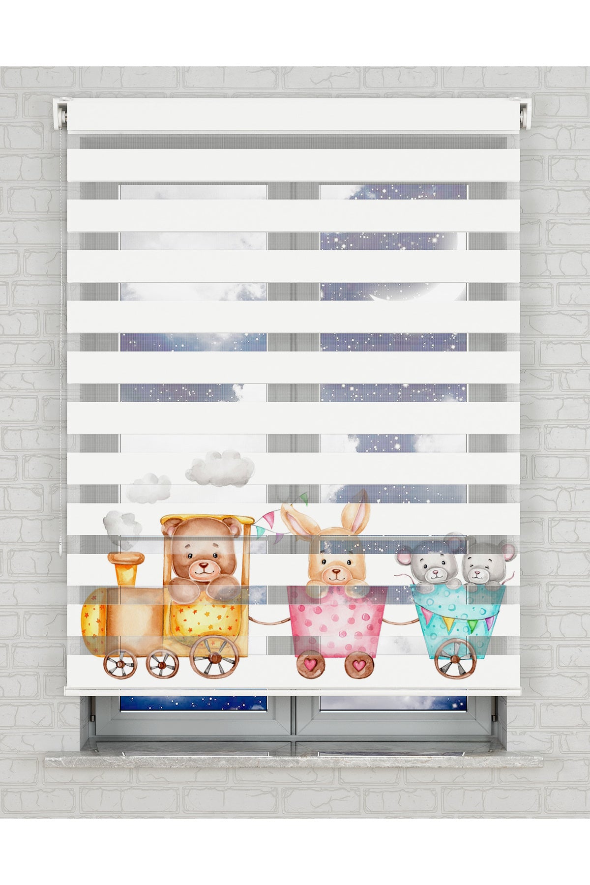 baskılı zebra perde